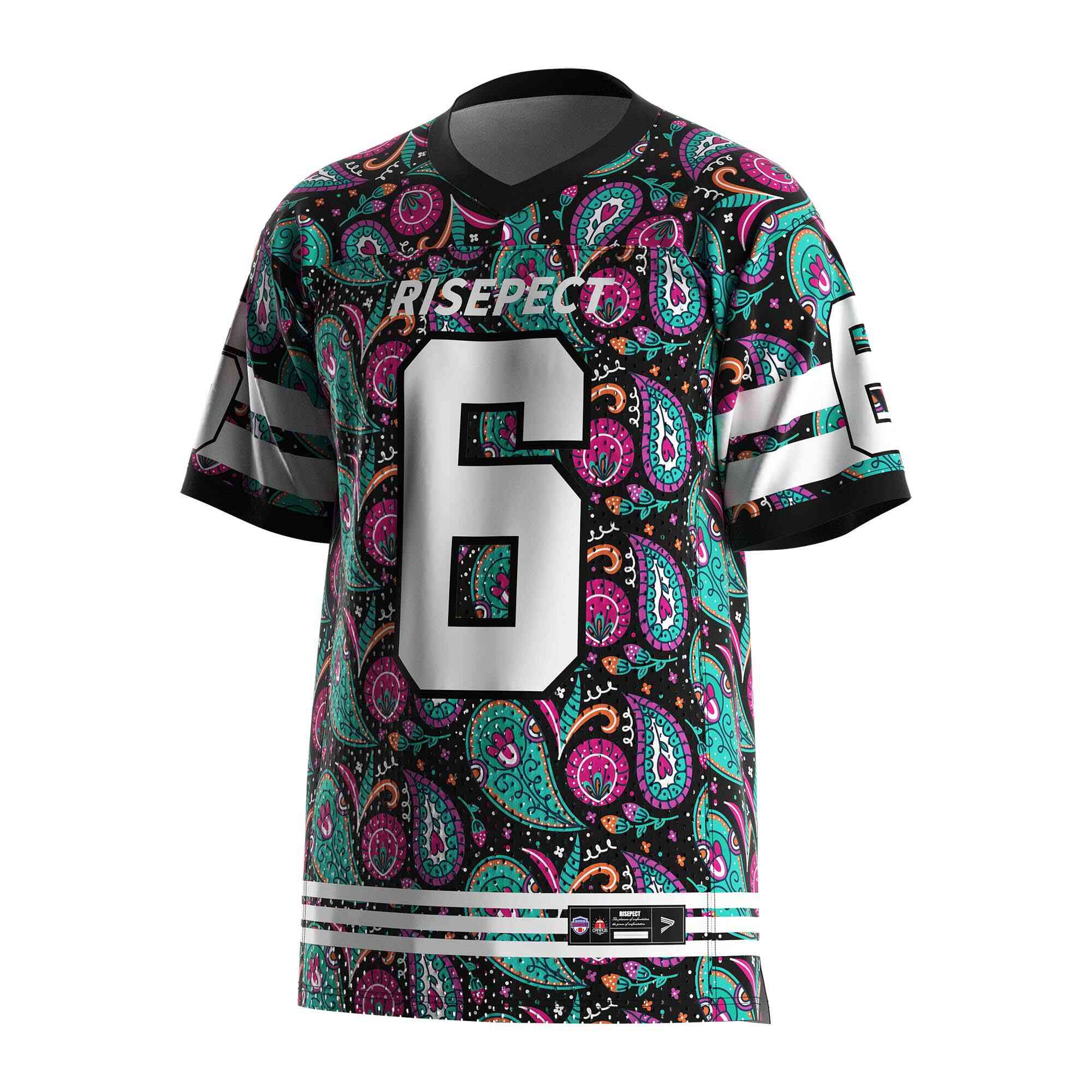 
                Retro camouflage American football tops mesh USA football jersey 6 RISEPECT