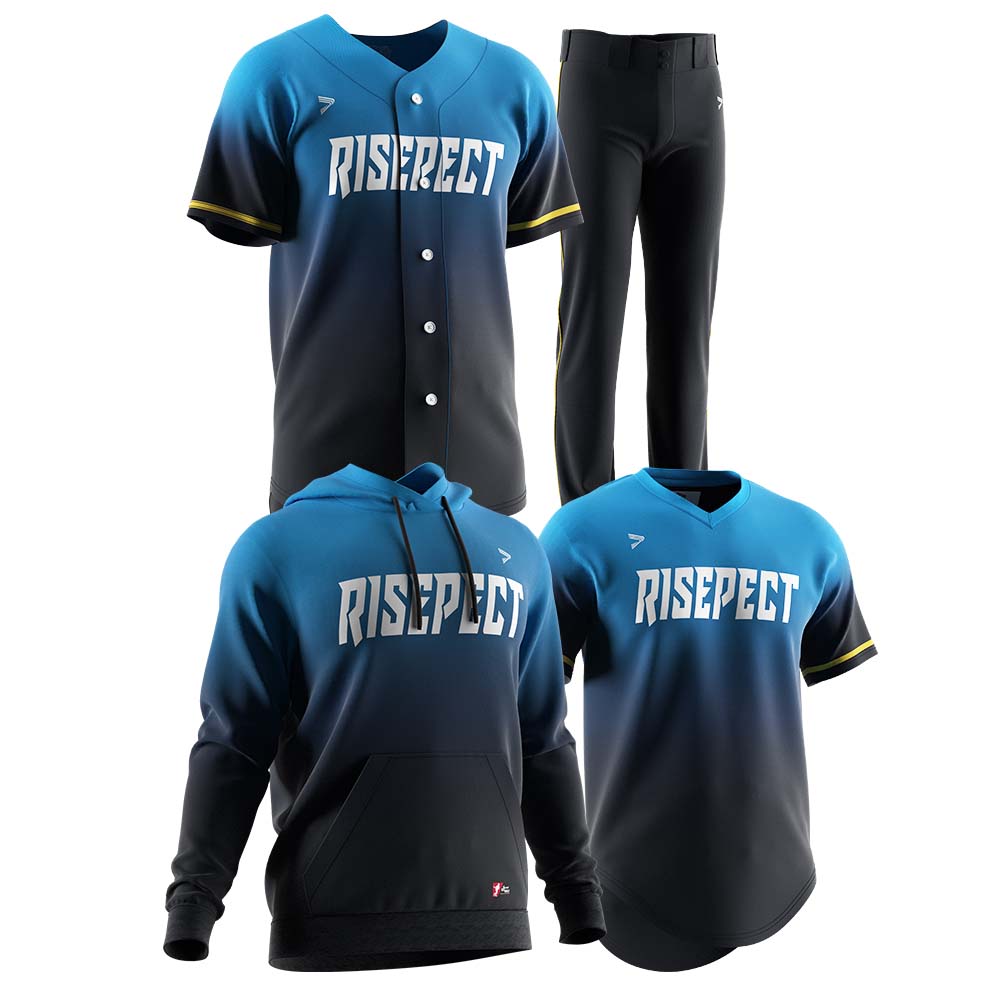 
                RISEPECT Baseball uniform packages blue-black gradient custom