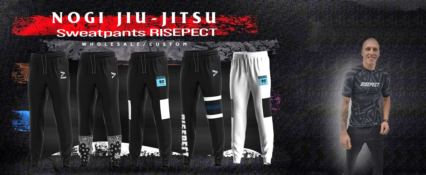 Custom sweatpants wholesale RISEPECT NOGI JIU-JITSU