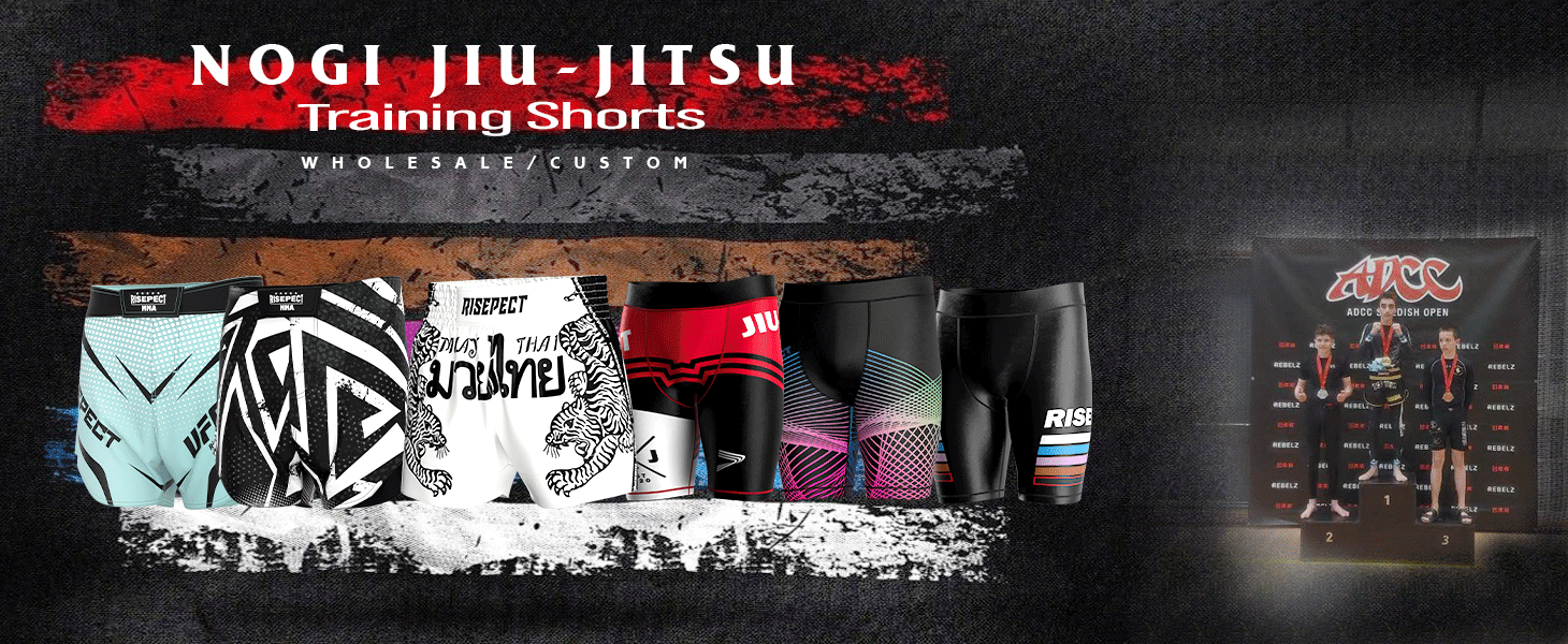 Custom training shorts wholesale RISEPECT NOGI JIU-JITSU