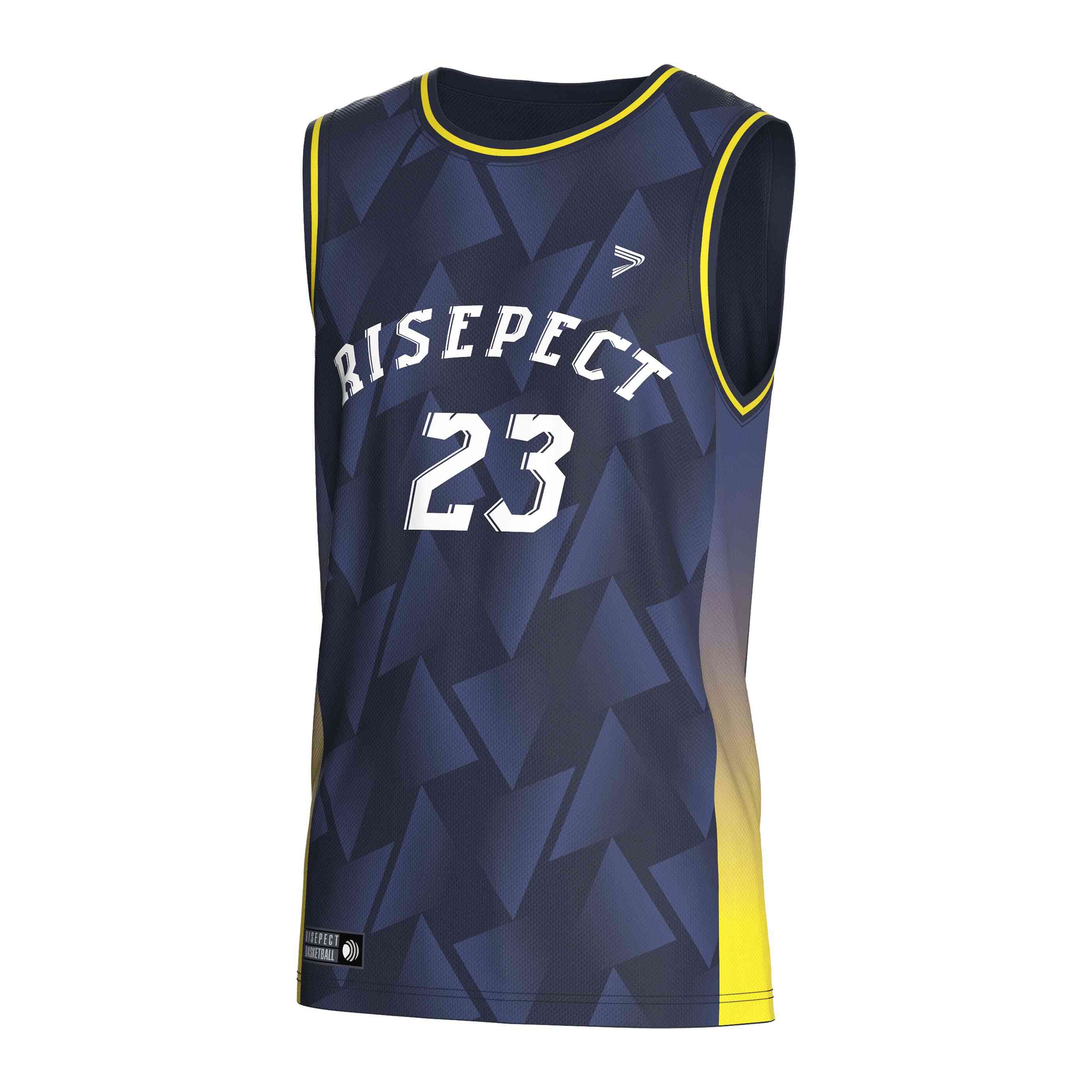 
                Custom black basketball jersey 23 3D imagery RISEPECT