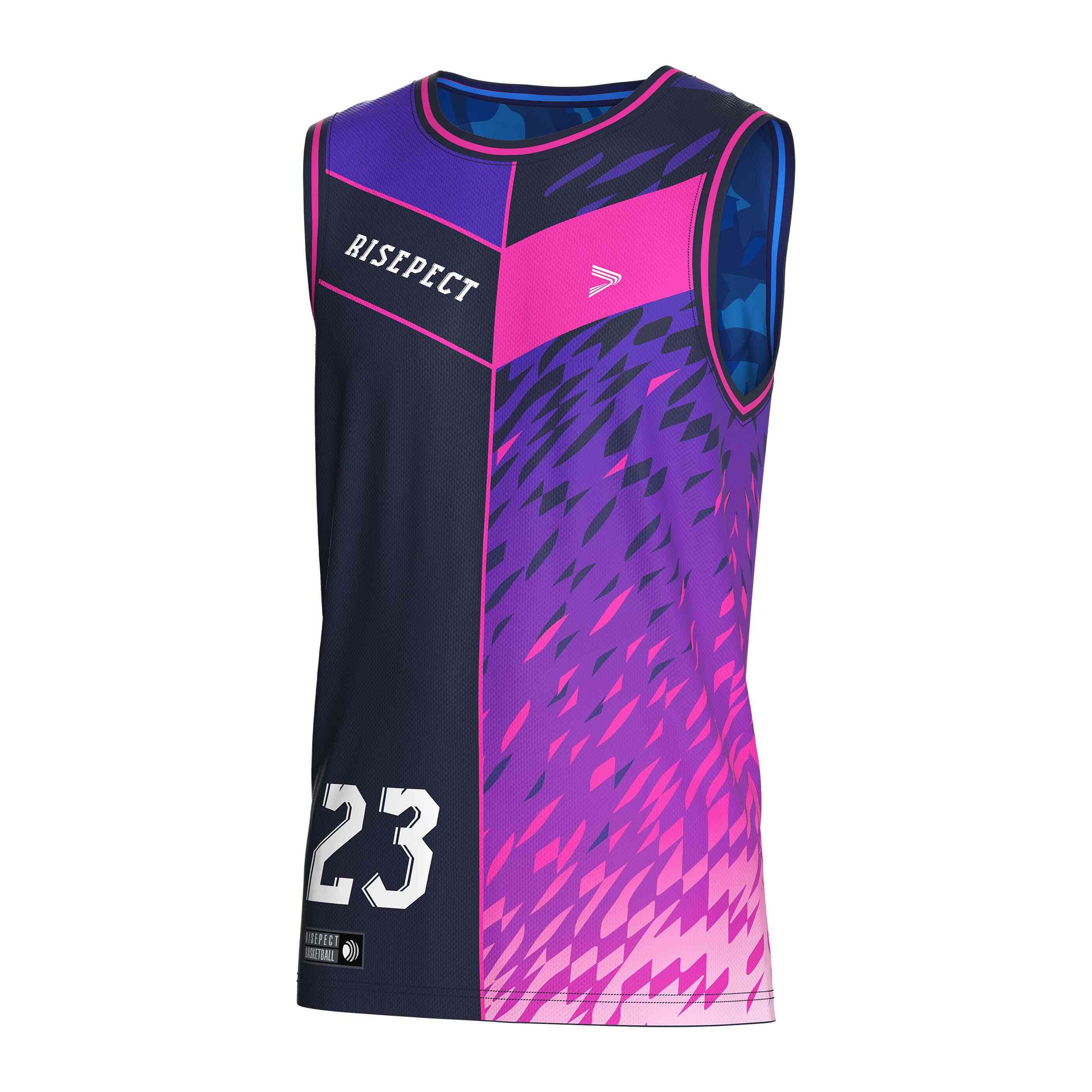 
                Custom basketball jersey 23 purple black red RISEPECT