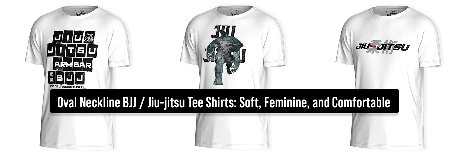 Rise Sportswear Oval Neckline BJJ / Jiu-jitsu Tee Shirts: Soft, Feminine, and Comfortable
