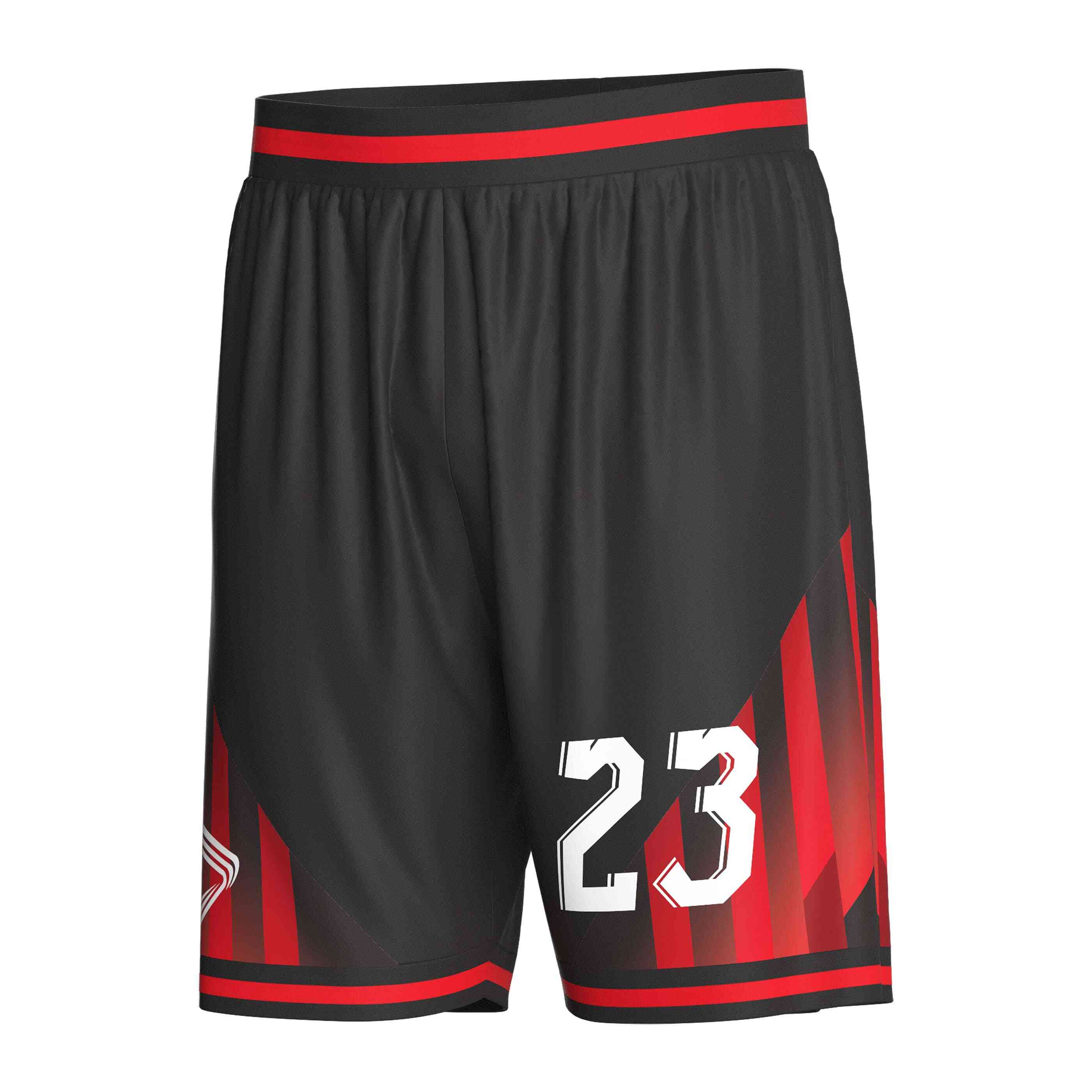 
                Custom red basketball shorts 23 3D imagery RISEPECT