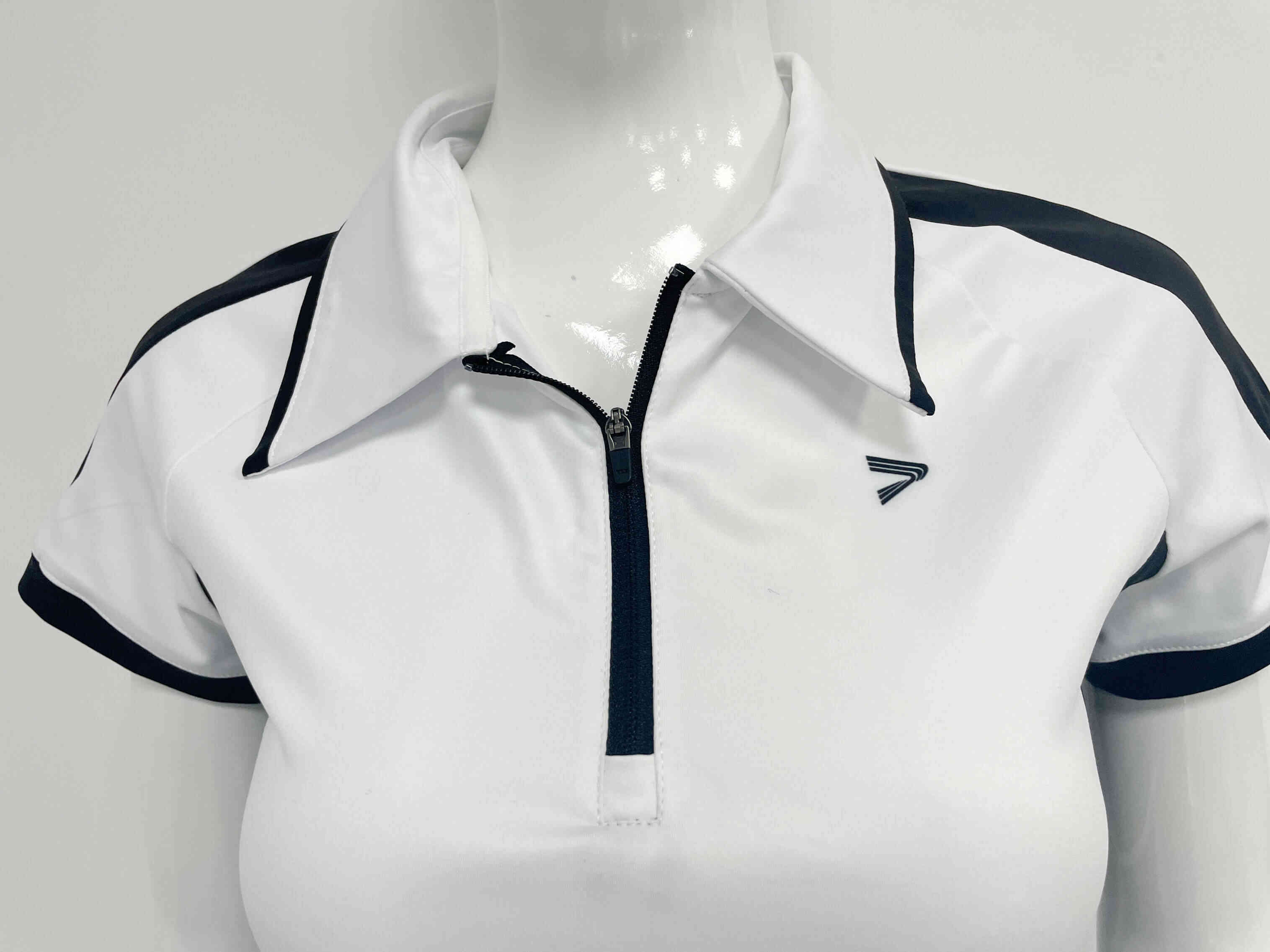 The zoom in fine collar design front view of RISEPECT golf dress white sports dress wholesale