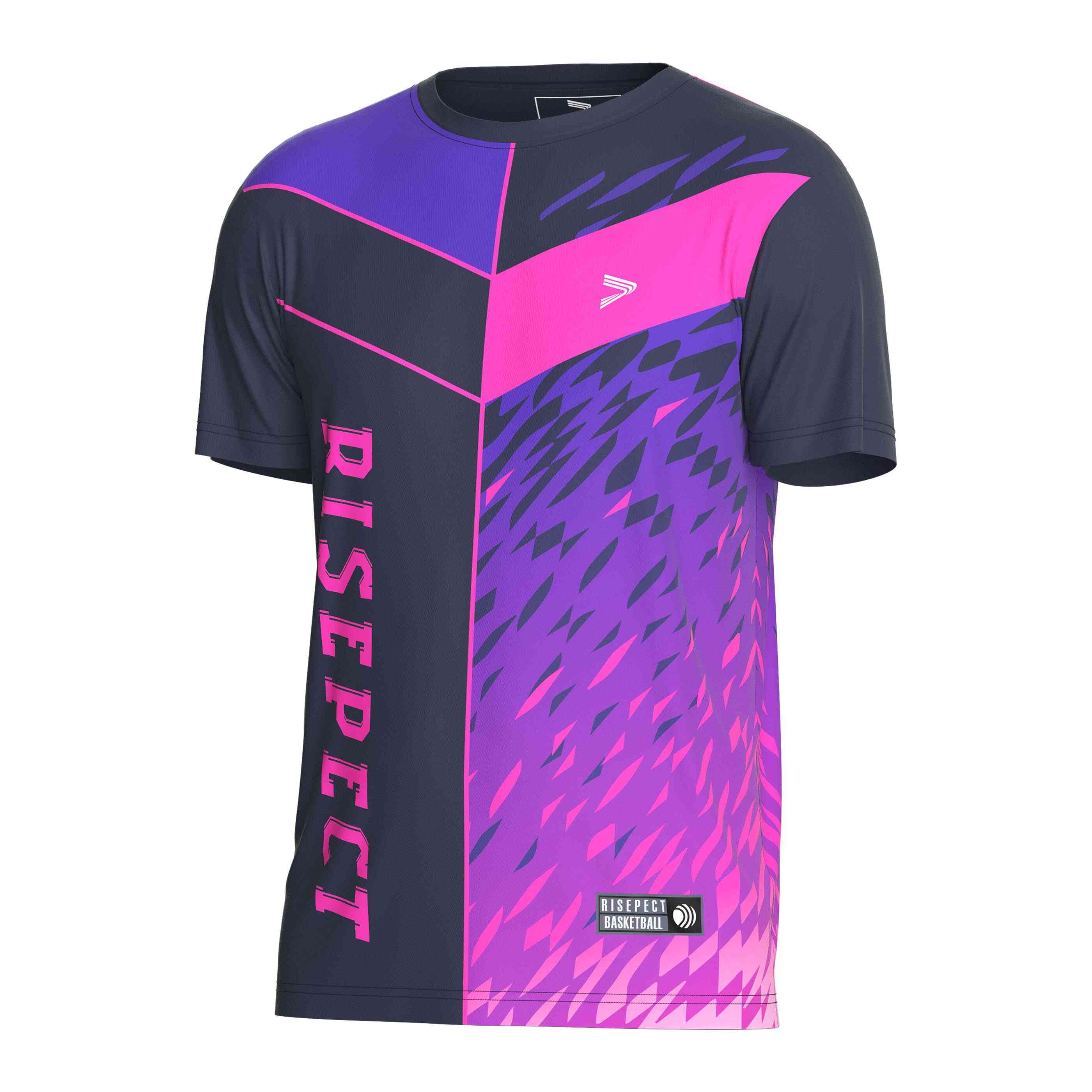 
                Custom 23 basketball t shirts purple red black RISEPECT