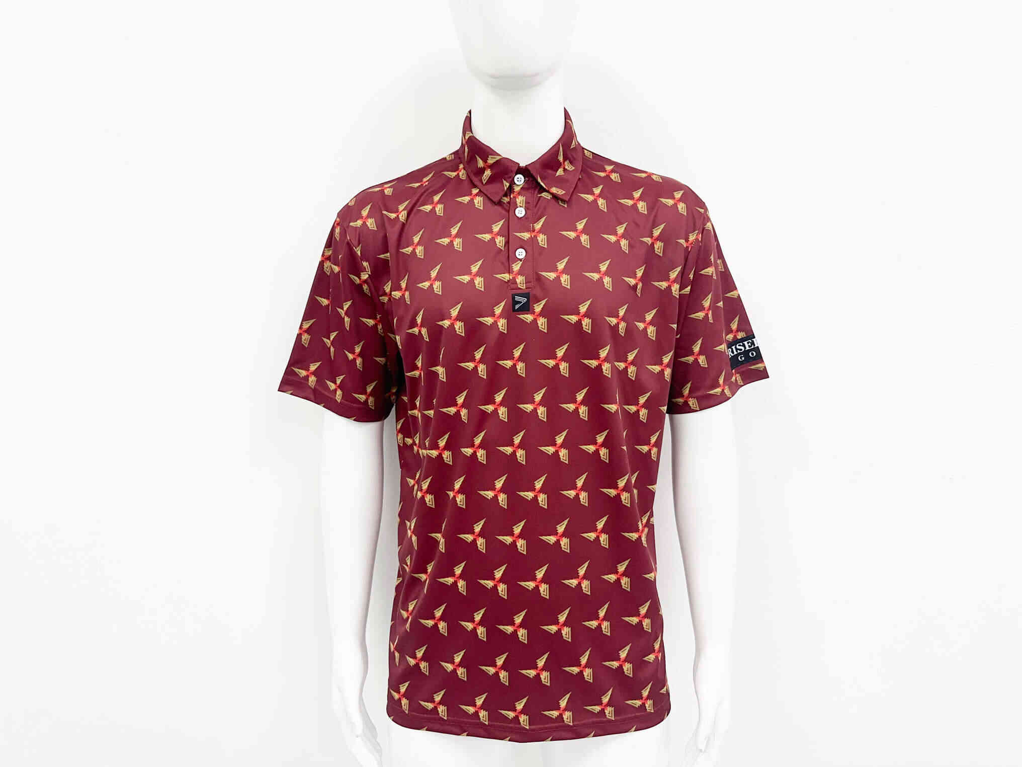 Front view - Retro Windmill Golf Tee Shirt Customized Polo