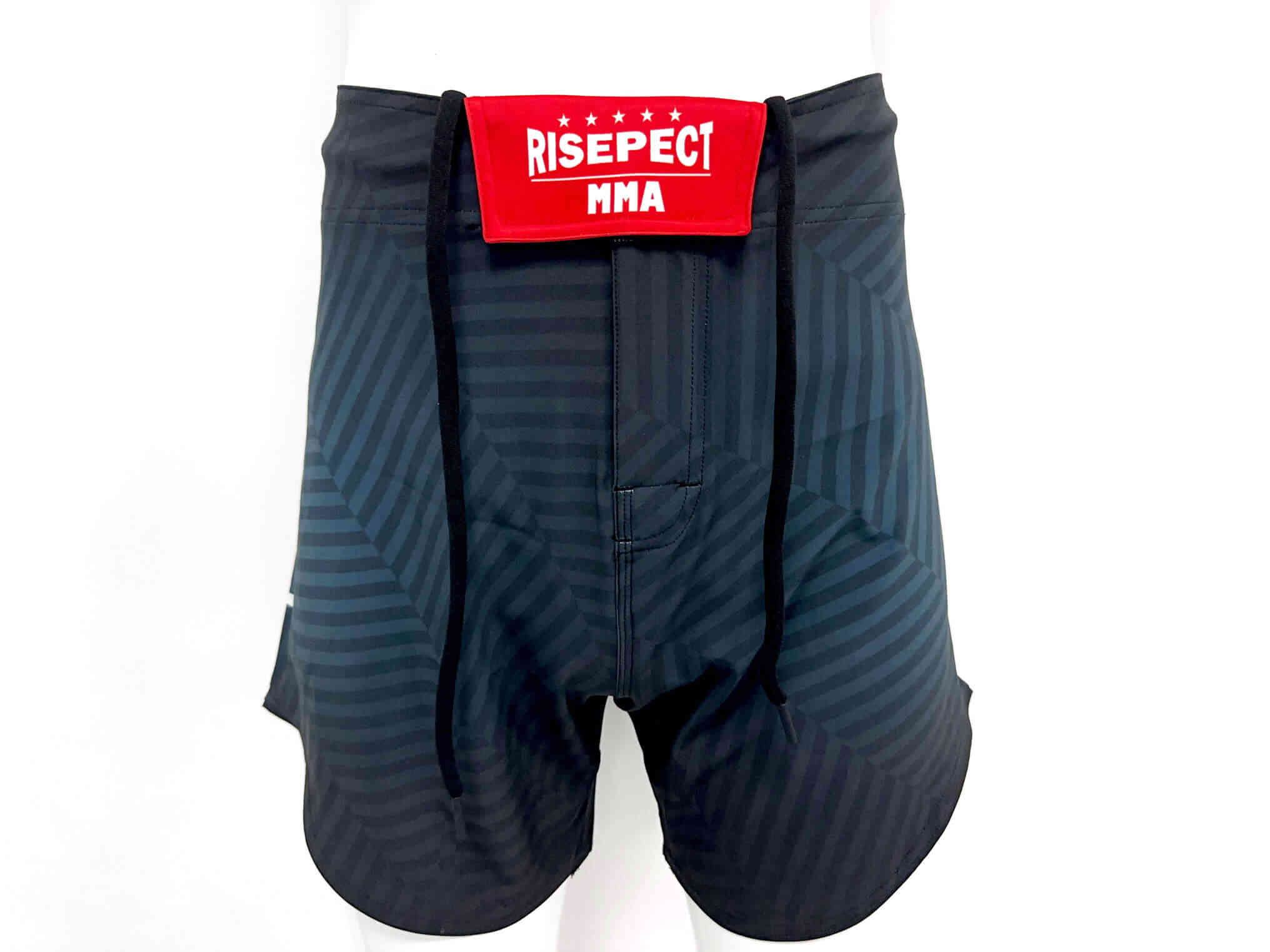 Drawstring details - Fashion Navy Black Stripes Fight Shorts Boxing Classic Muay Thai Men MMA