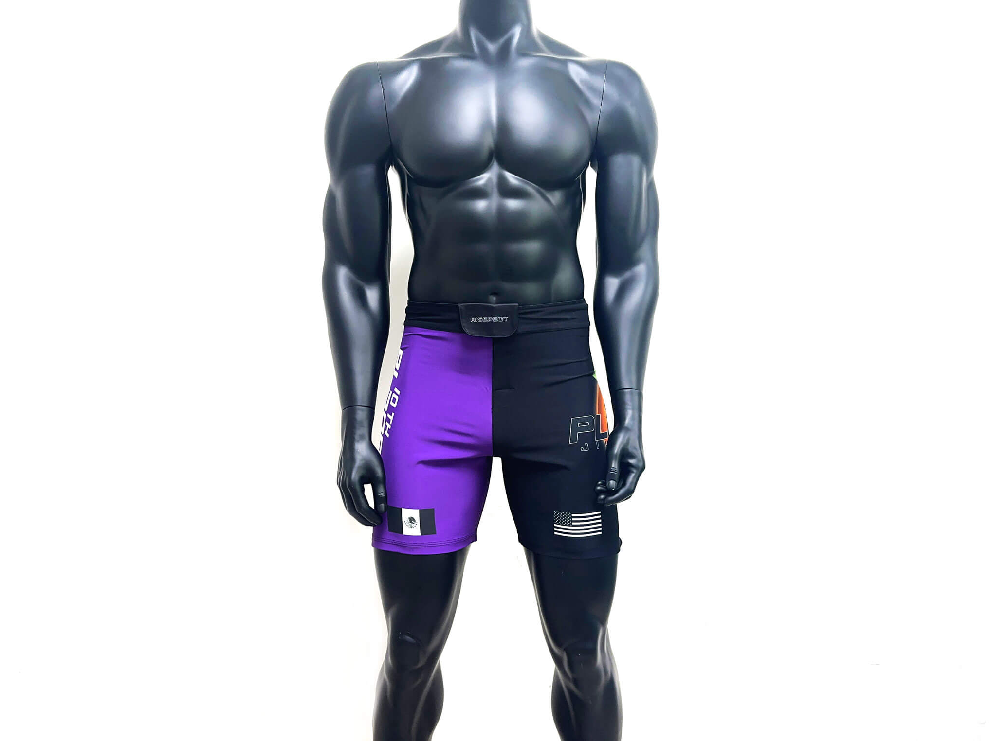 Front view - Fruite Tenth Planet Purple Rank Jiu Jitsu Shorts