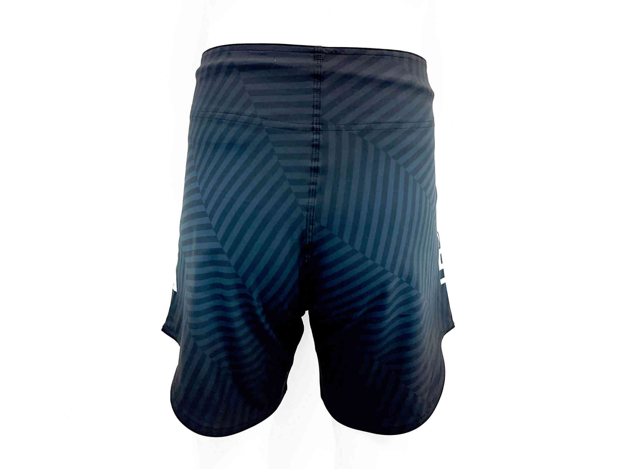 Zoom back view - Fashion Navy Black Stripes Fight Shorts Boxing Classic Muay Thai Men MMA