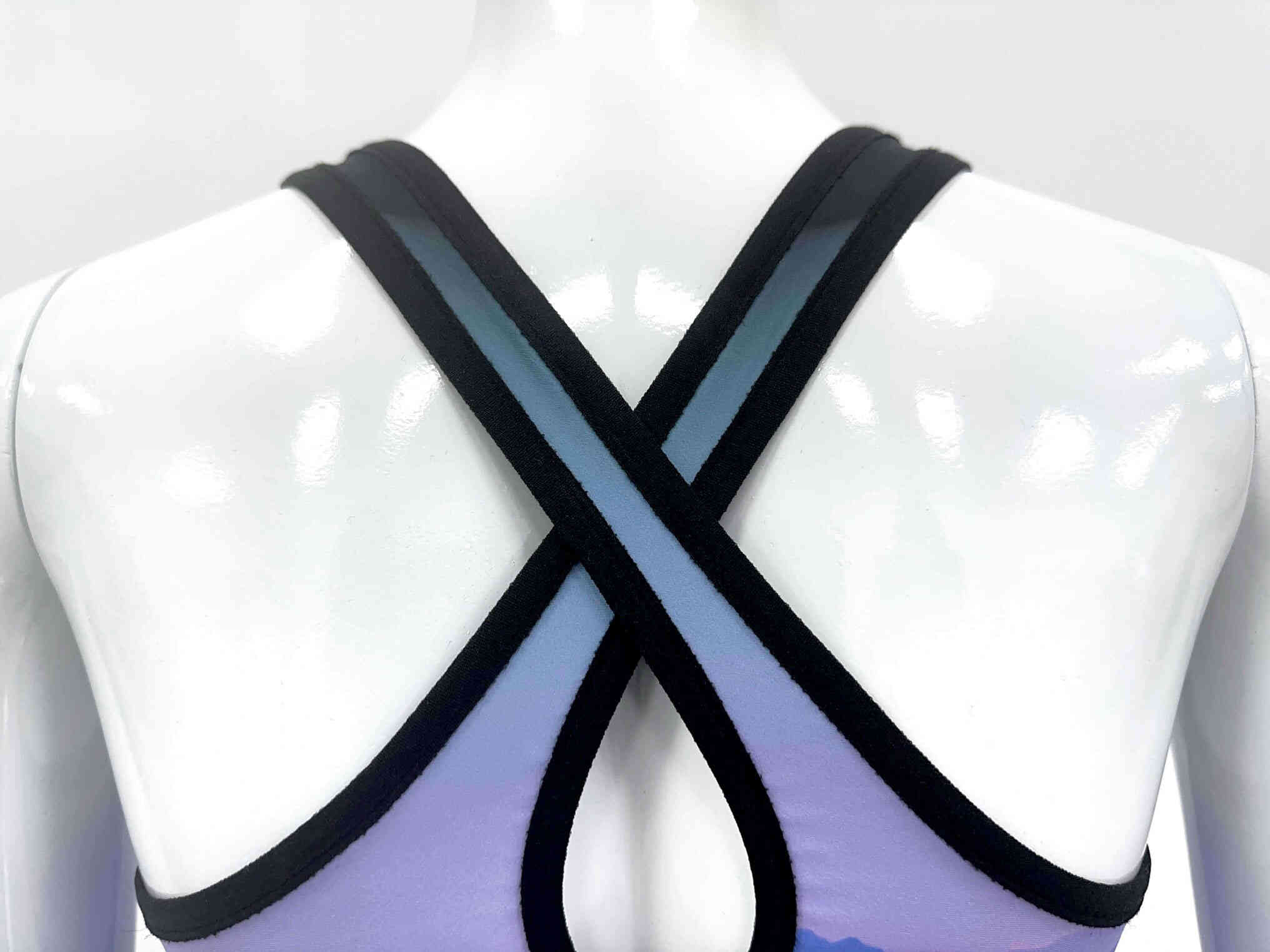 Back Shoulder Straps Details - UFC Scenery Strap Training Bra Purple-blue