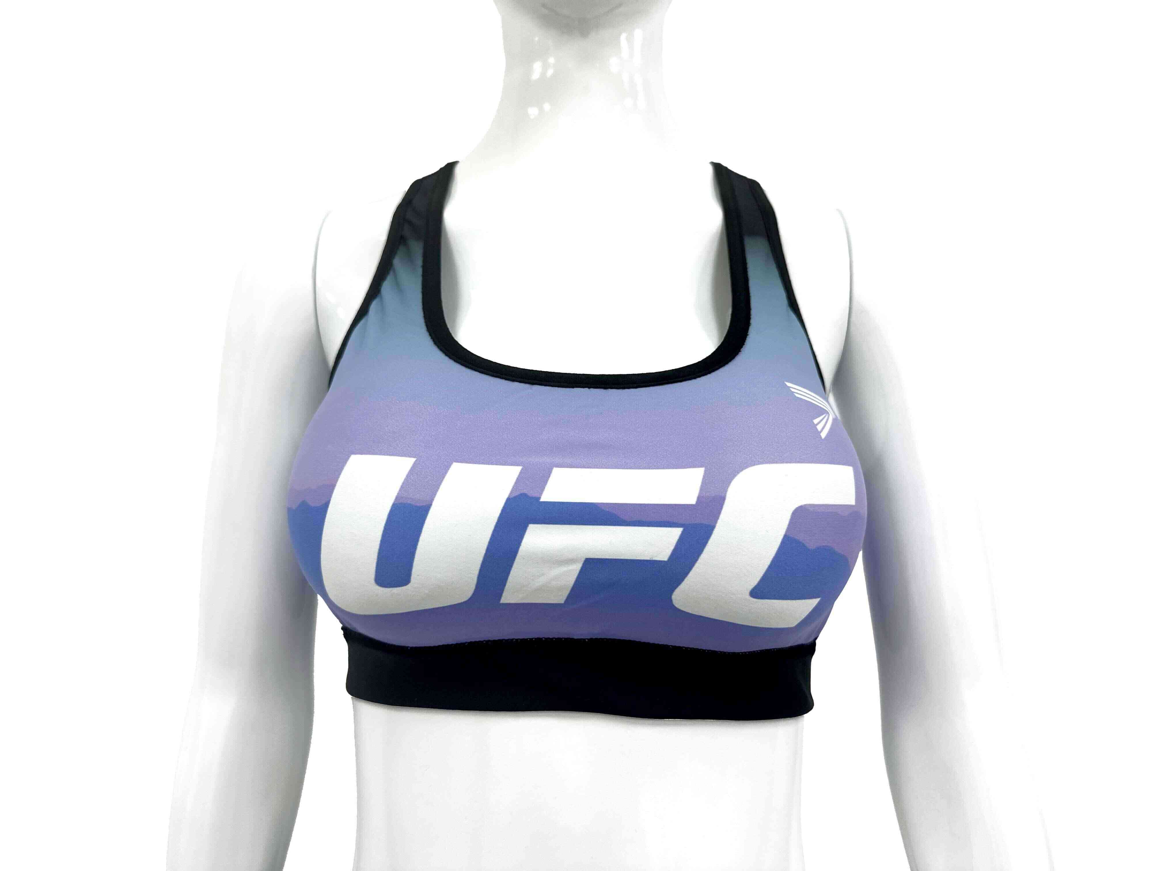 Front view - UFC Scenery Strap Training Bra Purple-blue