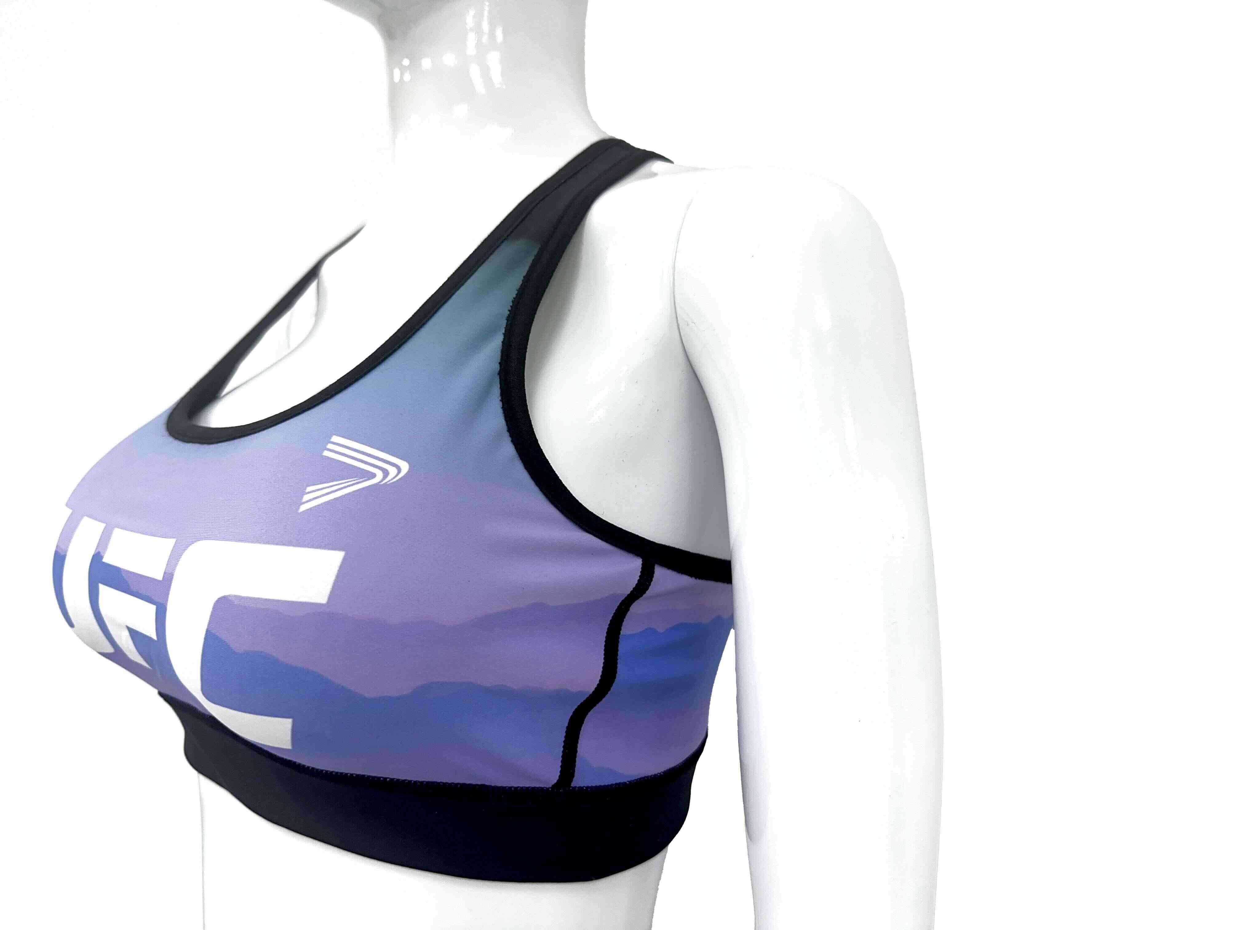 Side view - UFC Scenery Strap Training Bra Purple-blue