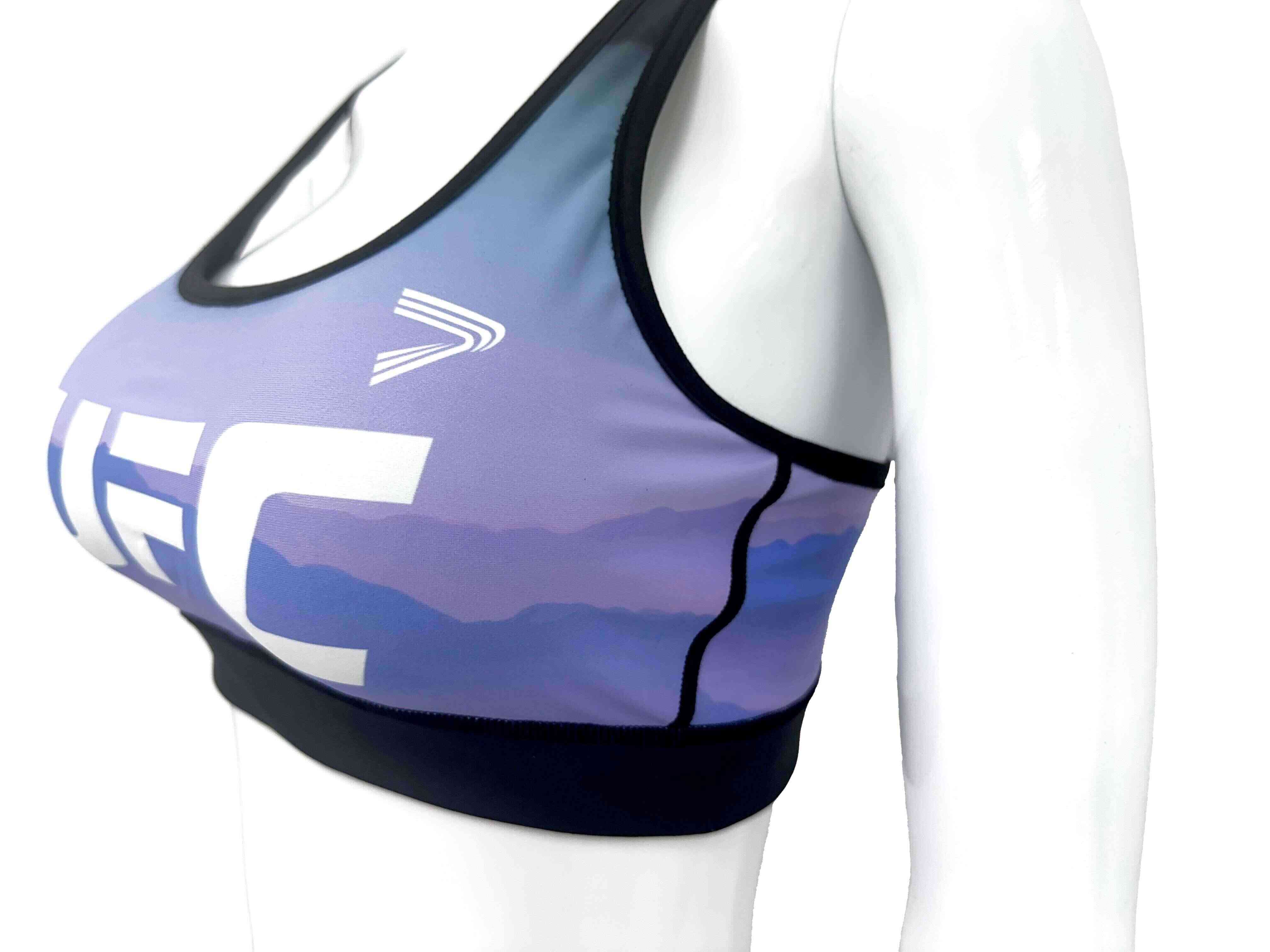 Zoom side view - UFC Scenery Strap Training Bra Purple-blue