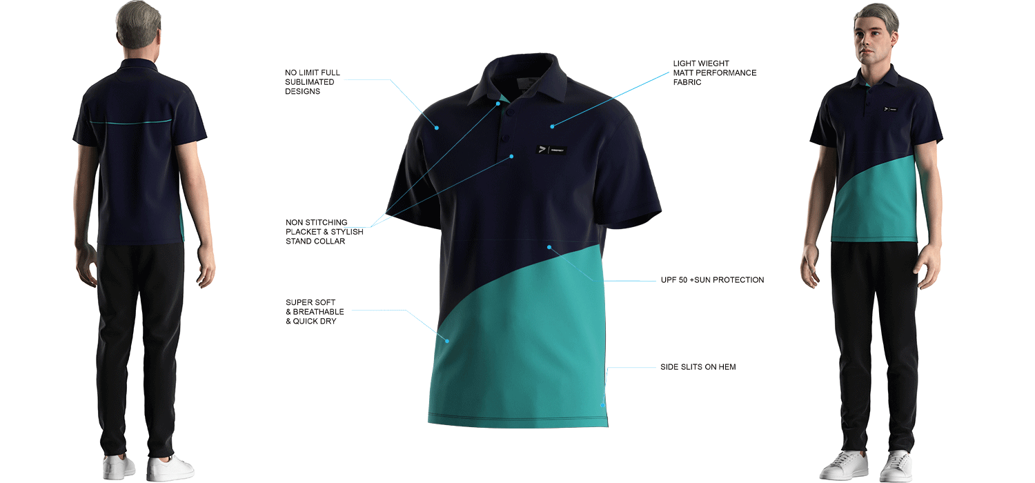 Visualization Features of Golf Best Men's Button Up Short Sleeve 2-color Polo Factory Wholesale