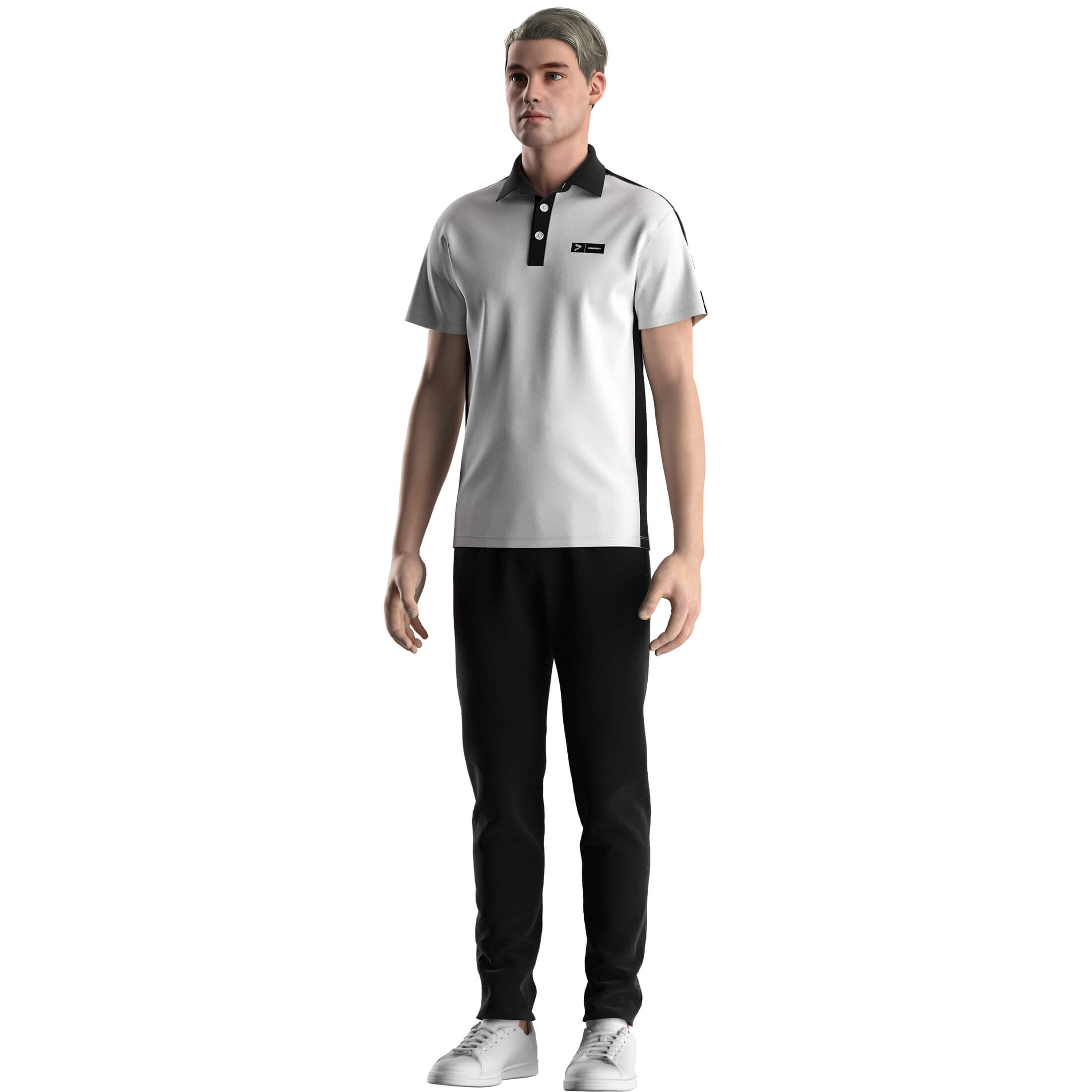 
                Golf Men's White Best Short Sleeve Button Down Polo Contrast Collar