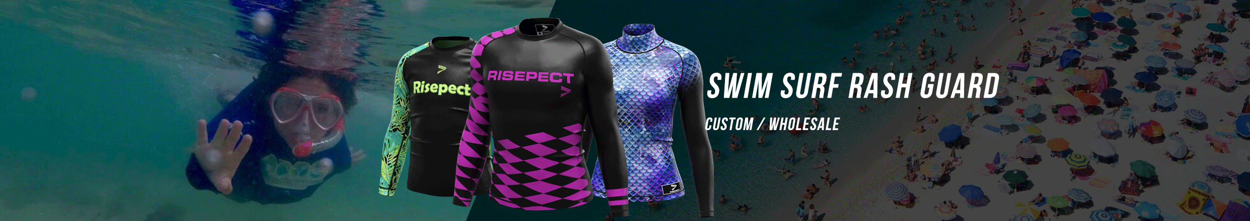 RASH GUARD SWIM & SURF CUSTOM WHOLESALE
