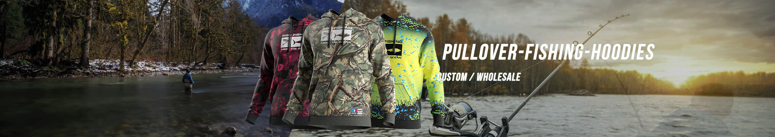 Pullover Fishing Hoodies Custom Wholesale