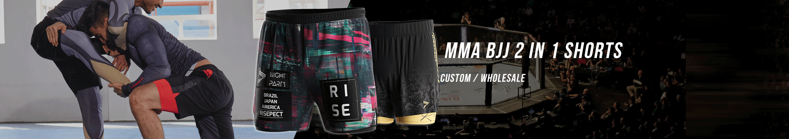 BJJ MMA 2 in 1 Shorts Custom Wholesale Supplier