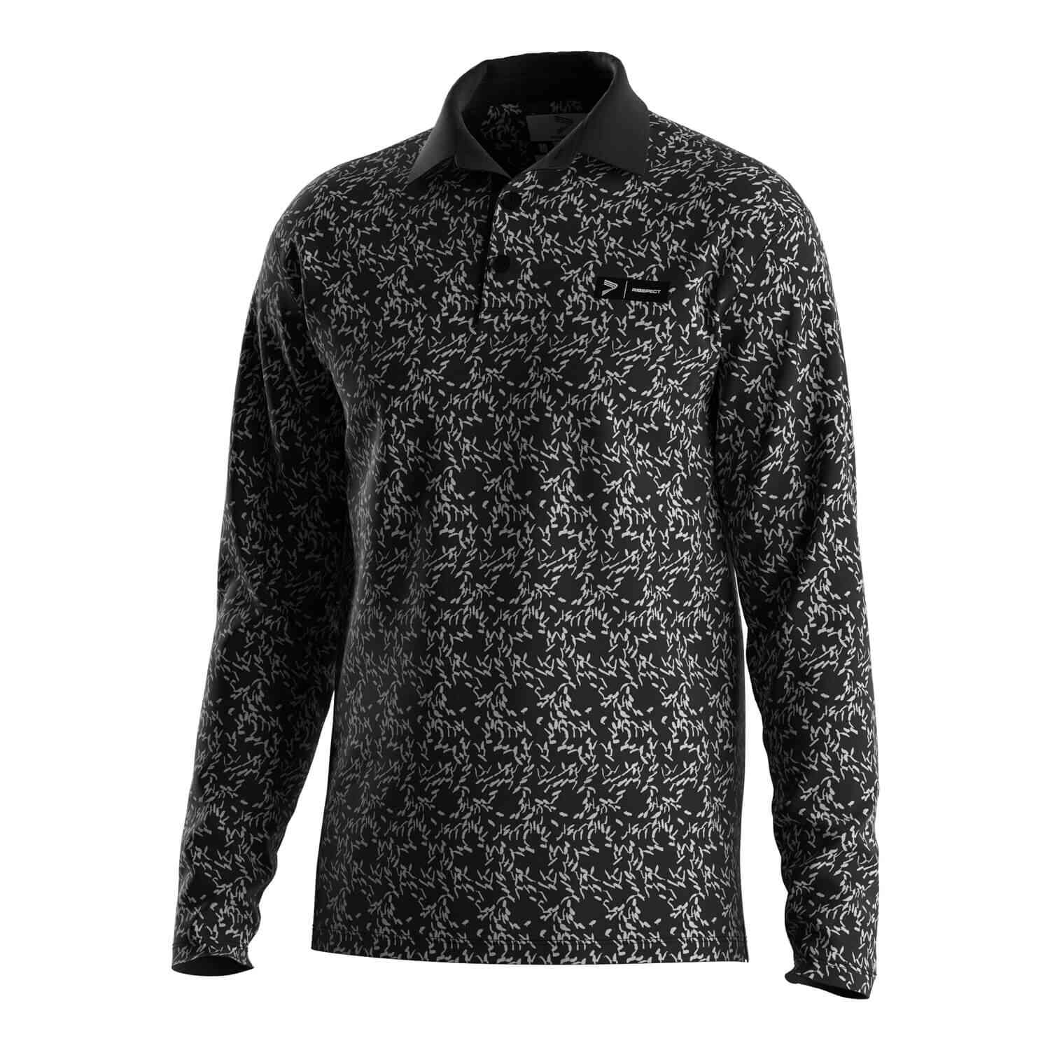 
                Golf Shirt Long Sleeve Mens Button Densely Grain Polo Tee Wholesale