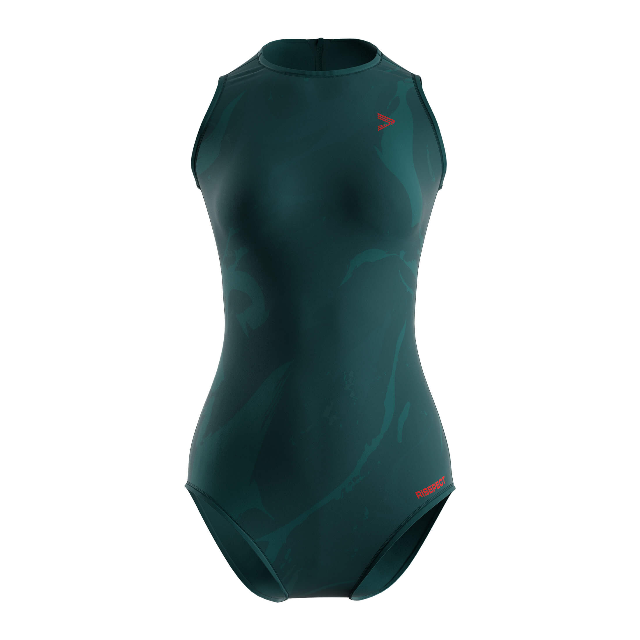 
                Custom Print One Piece Dark Green Swimsuit Modest Sexy Bathing Suits