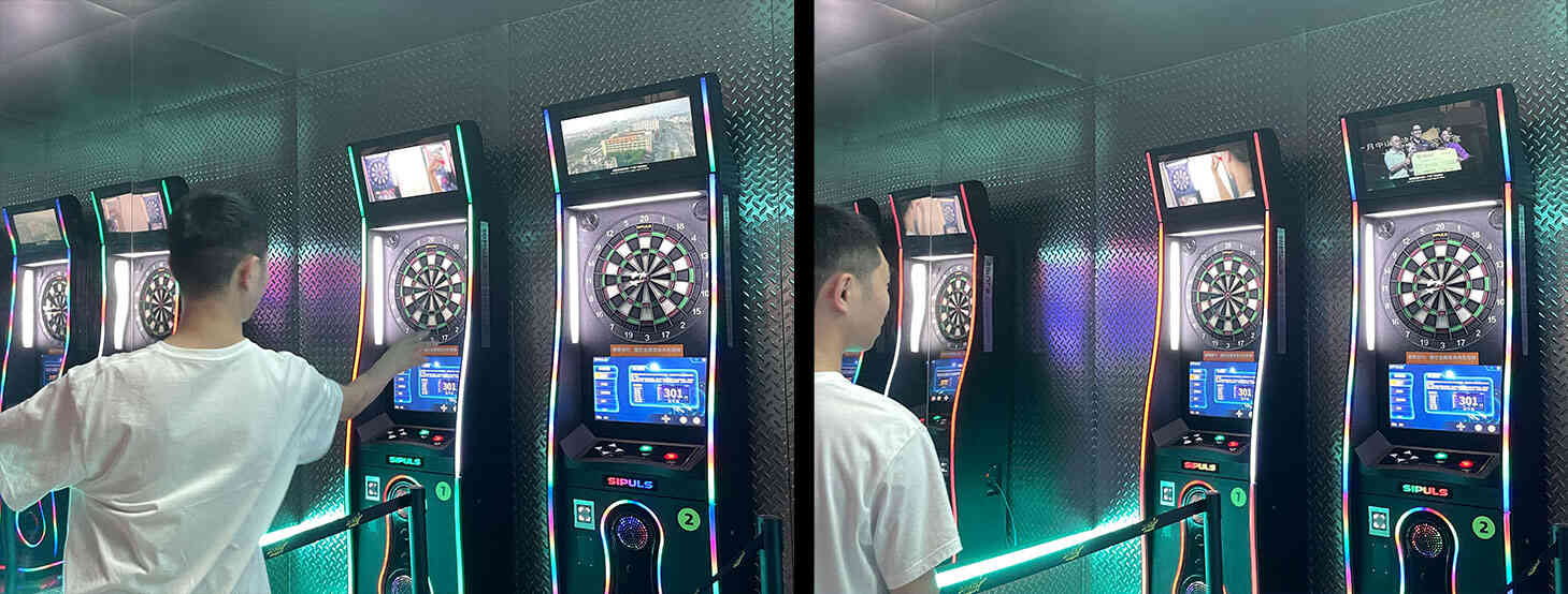 Captured in motion, Kilin in white t-shirts, focused faces in the throw, then relaxed grins when the bullseye hits. From close-up shots of sleeves mid-toss to wide shots of the whole board lit up, the moment is clean, confident, and easy.