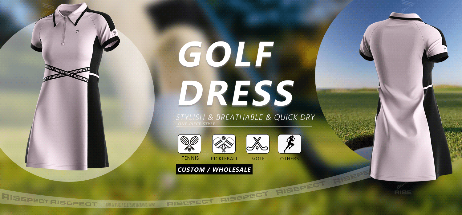 One-piece style golf dress for women - stylish & breathable and quick dry, suitable for tennis, pickleball, golf, and others. Can do ODM/OEM. Custom or Wholesale.
