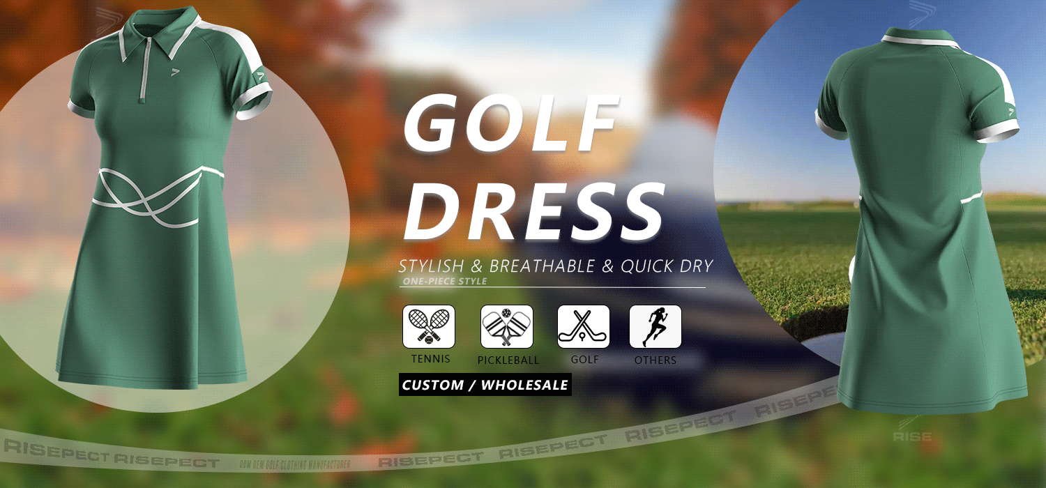 One-piece style golf dress for women - stylish & breathable and quick dry, suitable for tennis, pickleball, golf, and others. Can do ODM/OEM. Custom or Wholesale.