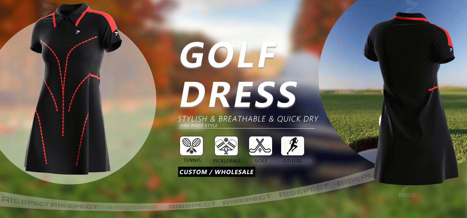 One-piece style golf dress for women - stylish & breathable and quick dry, suitable for tennis, pickleball, golf, and others. Can do ODM/OEM. Custom or Wholesale.