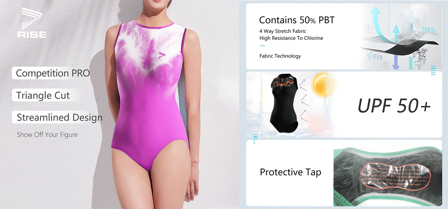 Competition Pro, Triangle Cut, Streamlined Design - Show Off Your Figure. Contains 50% PBT: 4 Way Stretch Fabric, High Resistance To Chlorine - Fabric Technology. UPF 50+. Protective Tap.