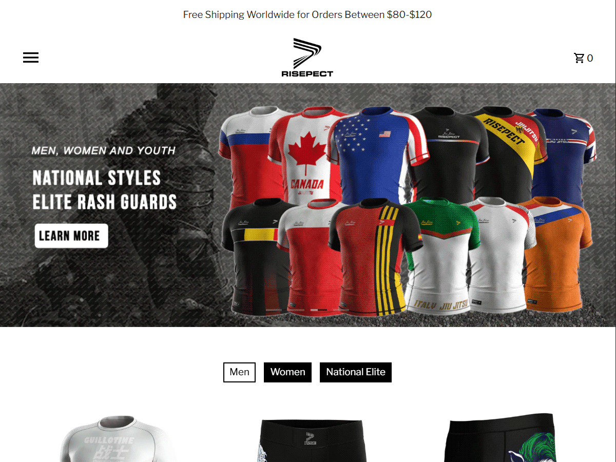 Rise Sportswear's brand RISEPECT: fight wear and gym wear, athletic clothing c-end products