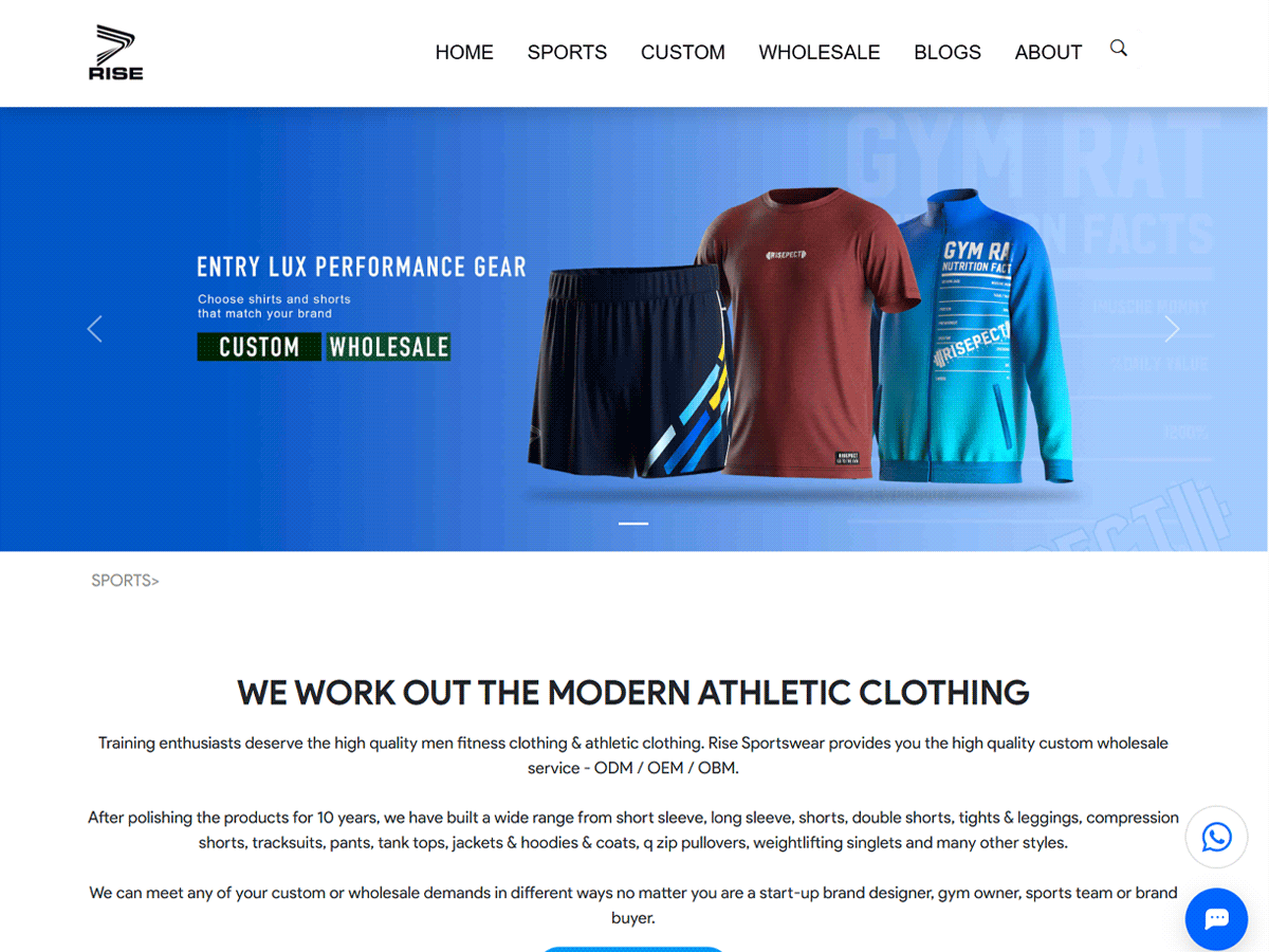 Athletic Clothing Manufacturer Rise Sportswear
