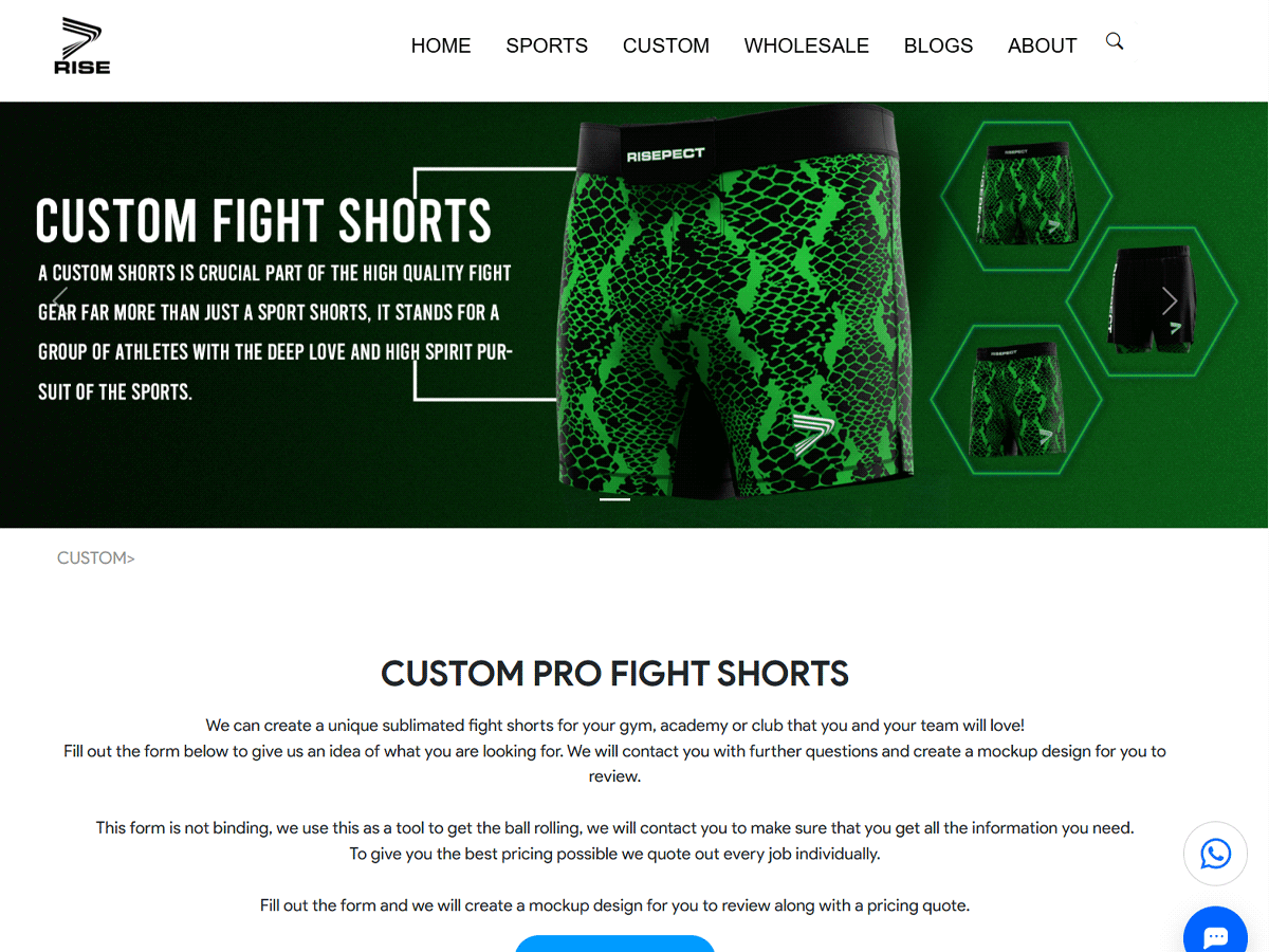 Custom sublimated boxing and Muay Thai shorts