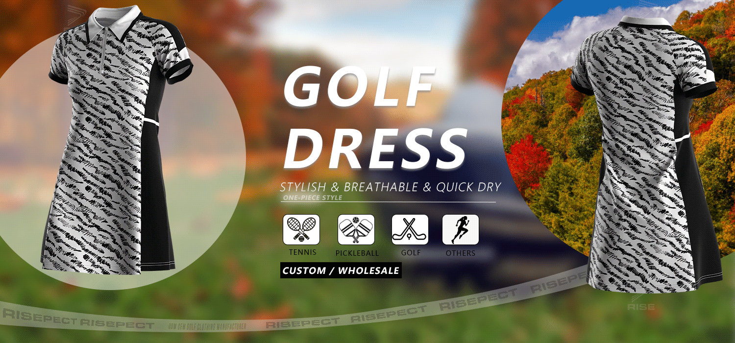 One-piece style golf dress for women - stylish & breathable and quick dry, suitable for tennis, pickleball, golf, and others. Can do ODM/OEM. Custom or Wholesale.