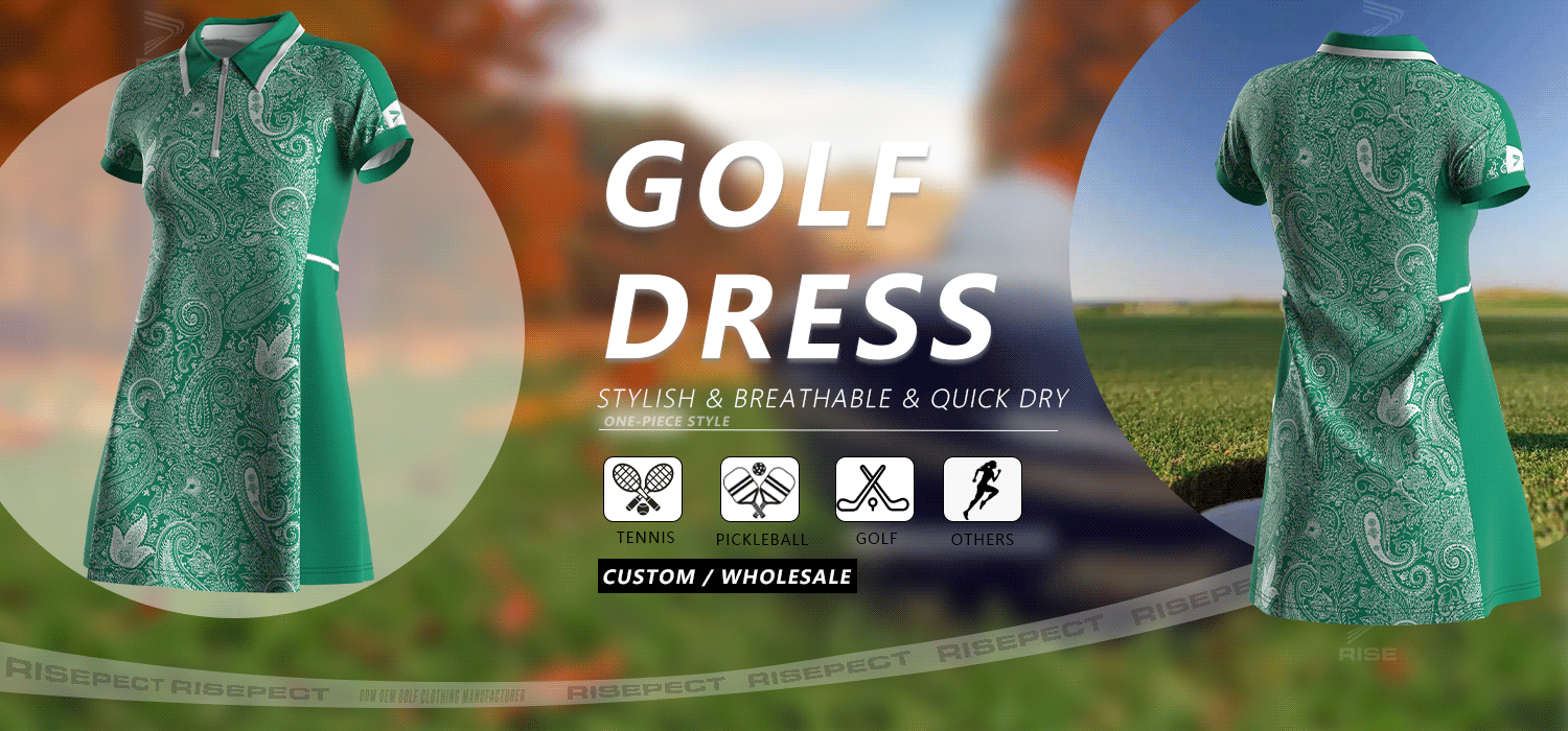 One-piece style golf dress for women - stylish & breathable and quick dry, suitable for tennis, pickleball, golf, and others. Can do ODM/OEM. Custom or Wholesale.