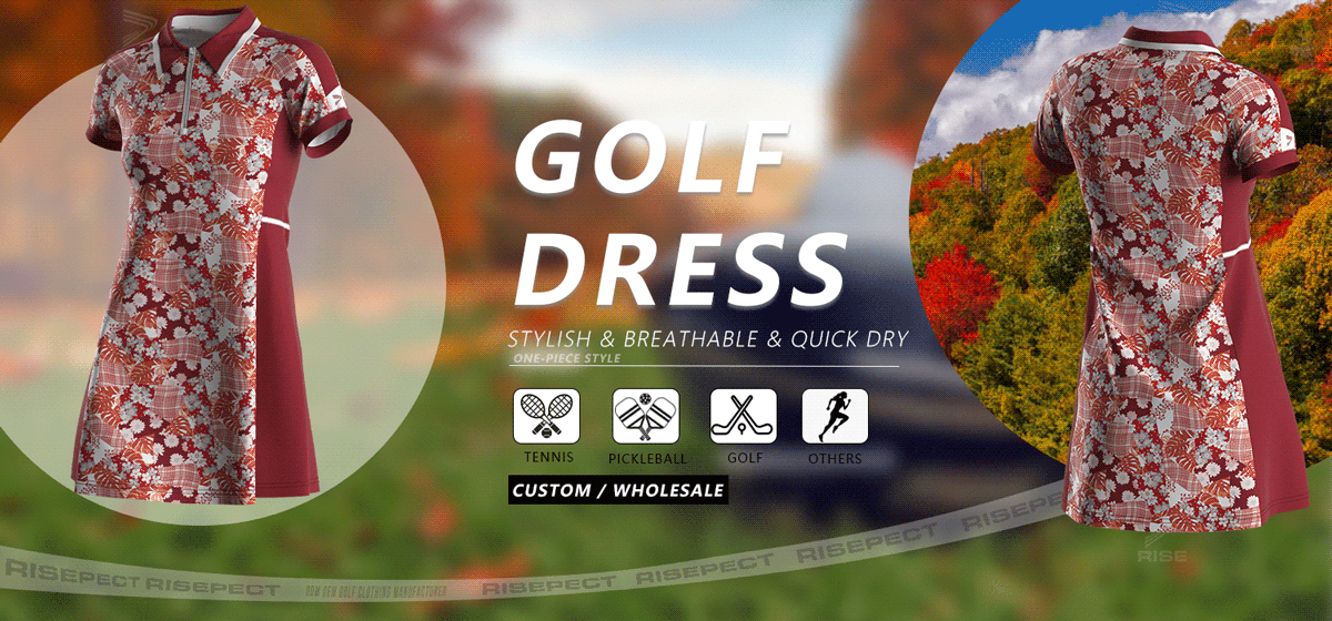 One-piece style golf dress for women - stylish & breathable and quick dry, suitable for tennis, pickleball, golf, and others. Can do ODM/OEM. Custom or Wholesale.