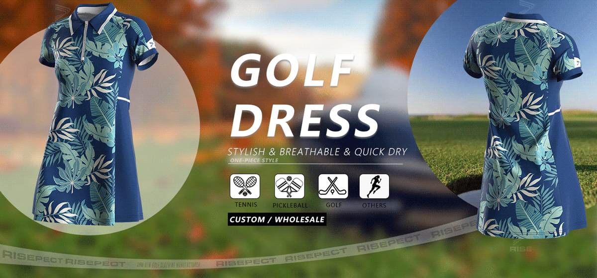 One-piece style golf dress for women - stylish & breathable and quick dry, suitable for tennis, pickleball, golf, and others. Can do ODM/OEM. Custom or Wholesale.