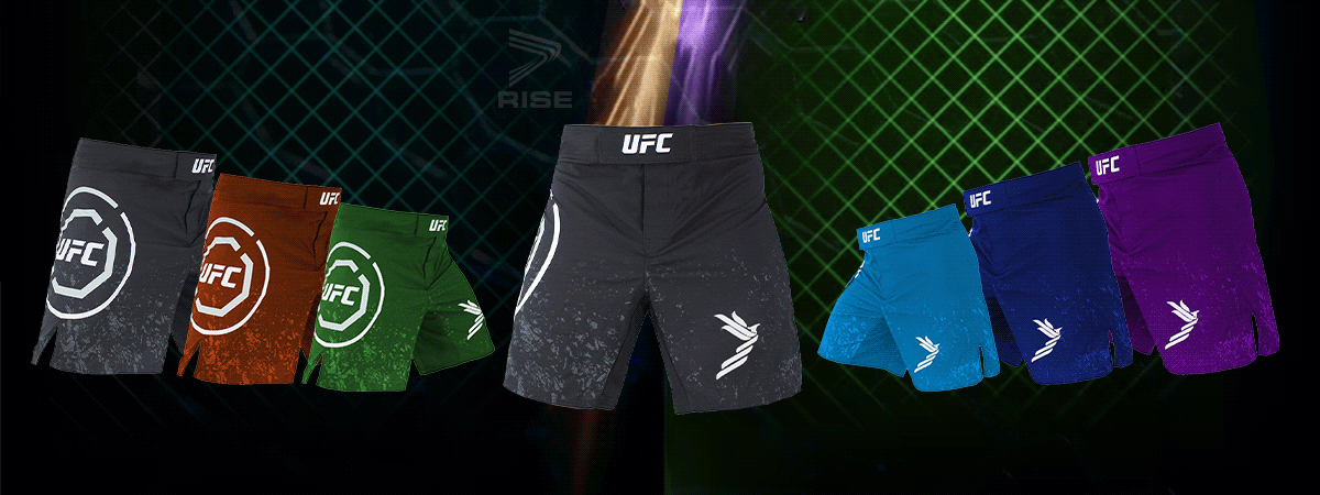 MMA apparel gear - Rise Sportswear customizes different colors of UFC shorts