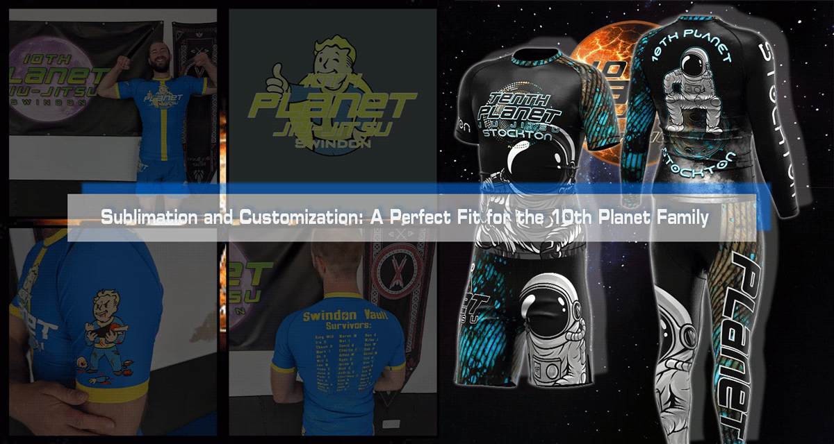 Short sleeve rash guard and no-gi jiu-jitsu shorts from the 10th planet Jiu-Jitsu Swindon. And customizable short-sleeved rash guard and no-gi velcro shorts, long-sleeved rash guard and no-gi jiu-jitsu tights from rise sportswear.