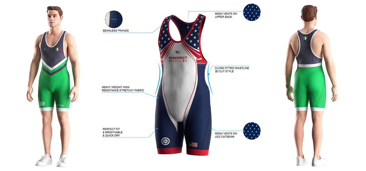 Visualization feature of Italy marble pattern wrestling singlet wholesale