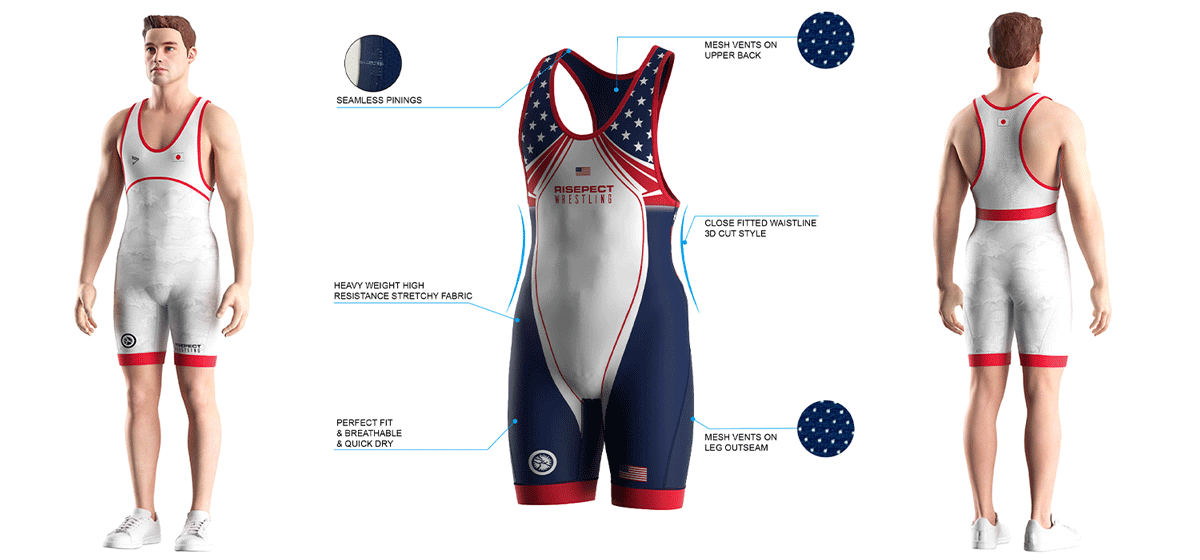 Visualization feature of Japan grey wave wrestling singlets OEM