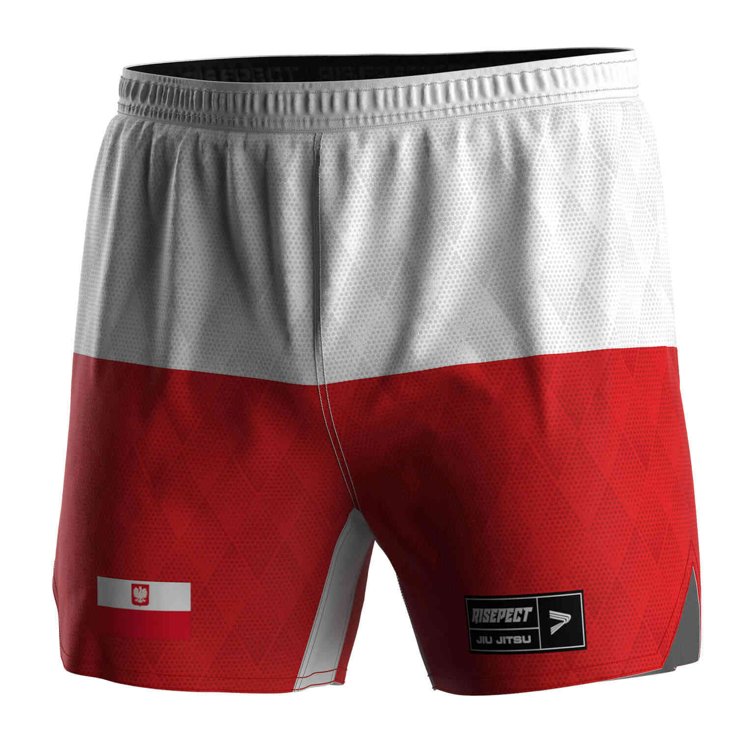 
                Poland BJJ MMA Shorts Red & White Factory Bulk Supplier