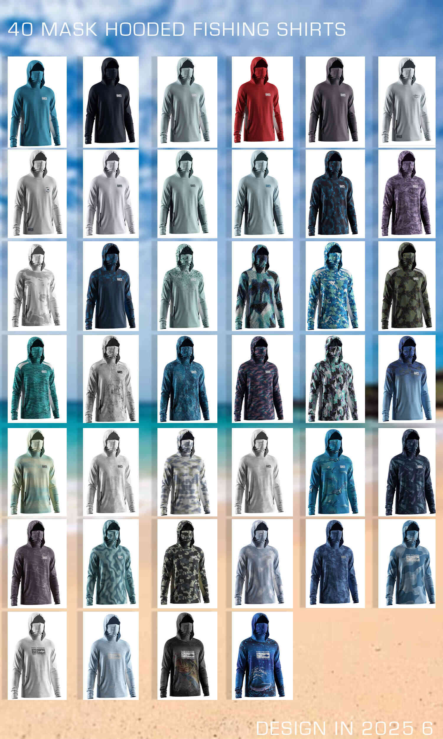 40 mask hooded fishing shirts design in June, 2025