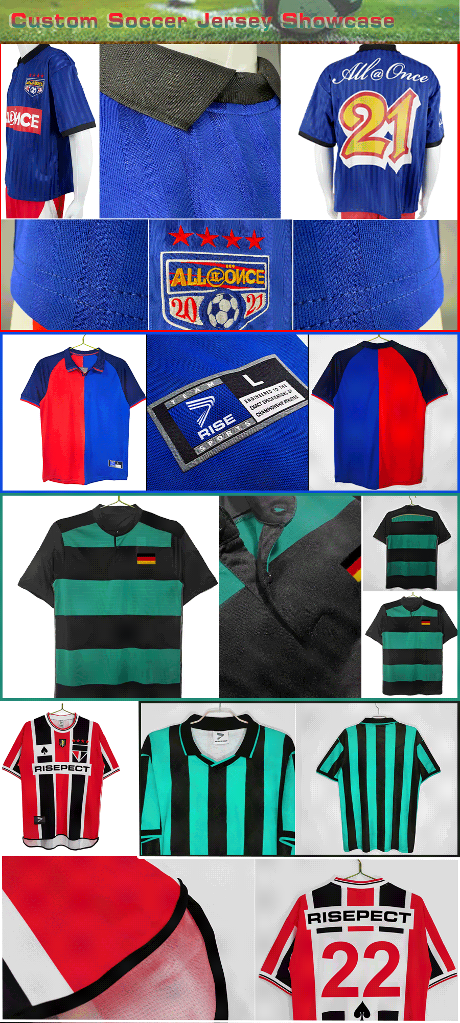 Custom Vintage Soccer Jerseys Showcase 5 Styles