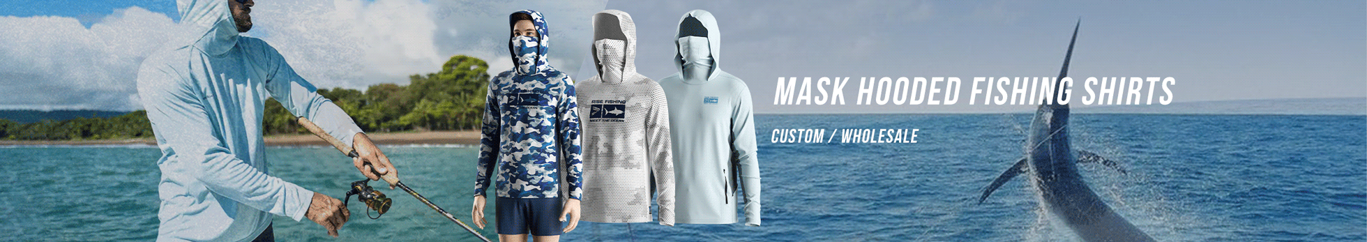 Mask Hooded Fishing Shirts Custom Wholesale