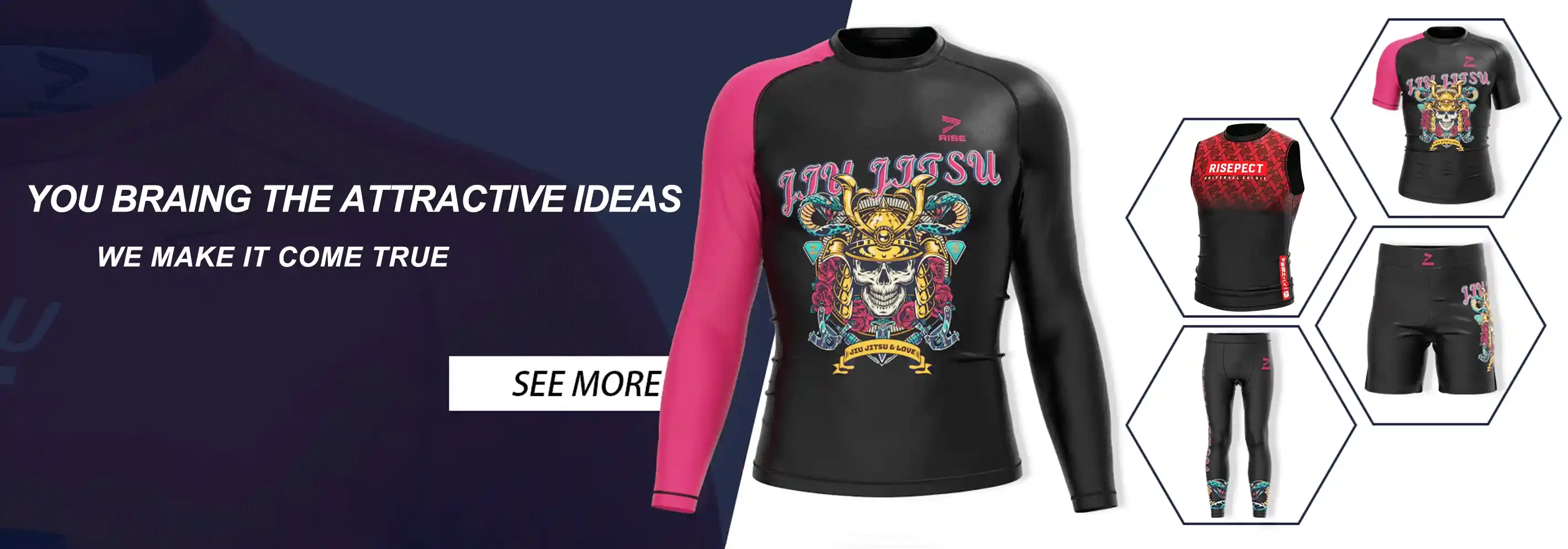Custom BJJ MMA Rash Guards Wholesale