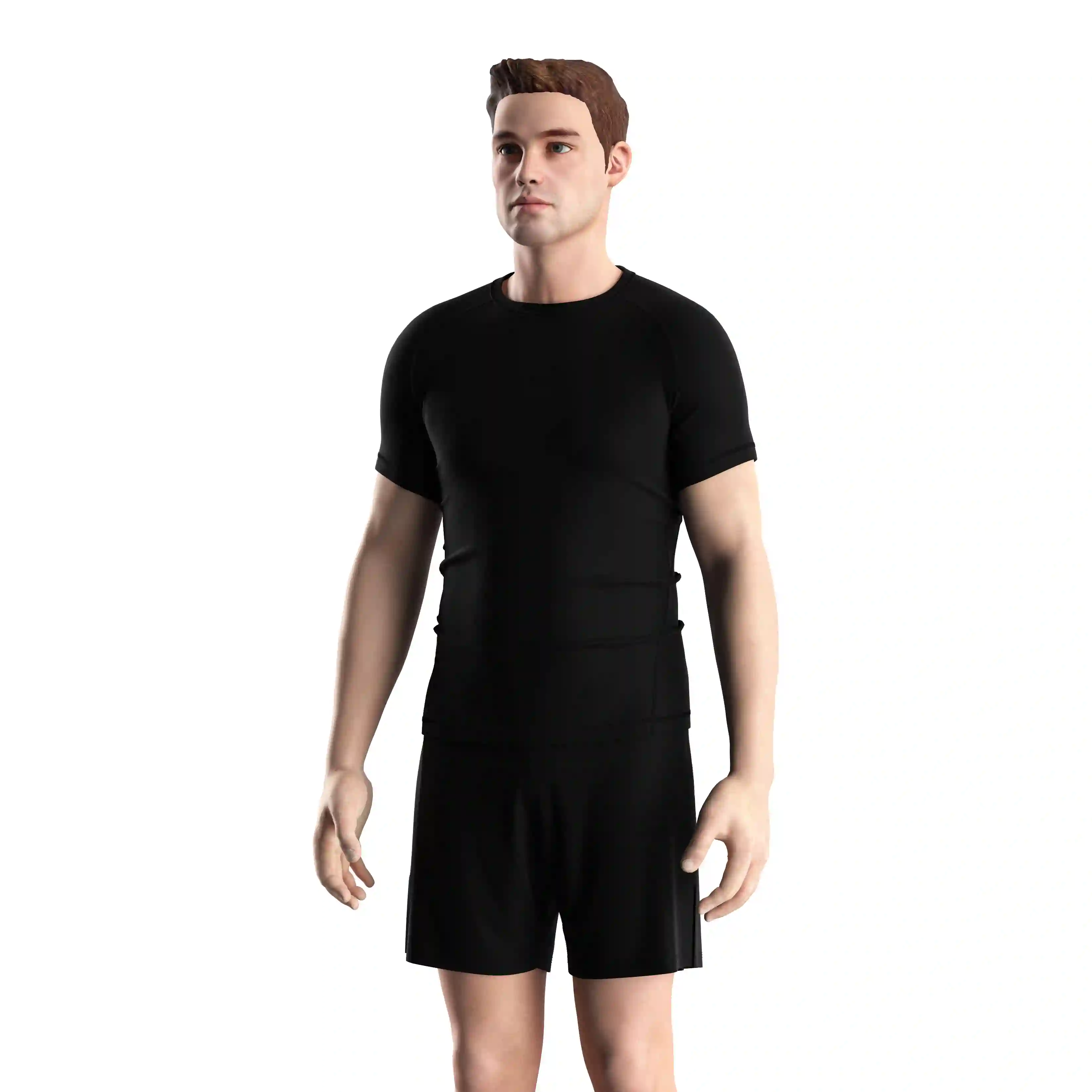
                ODM Short Sleeve Black Gothic Rash Guard with Metallic Tribal Graphic