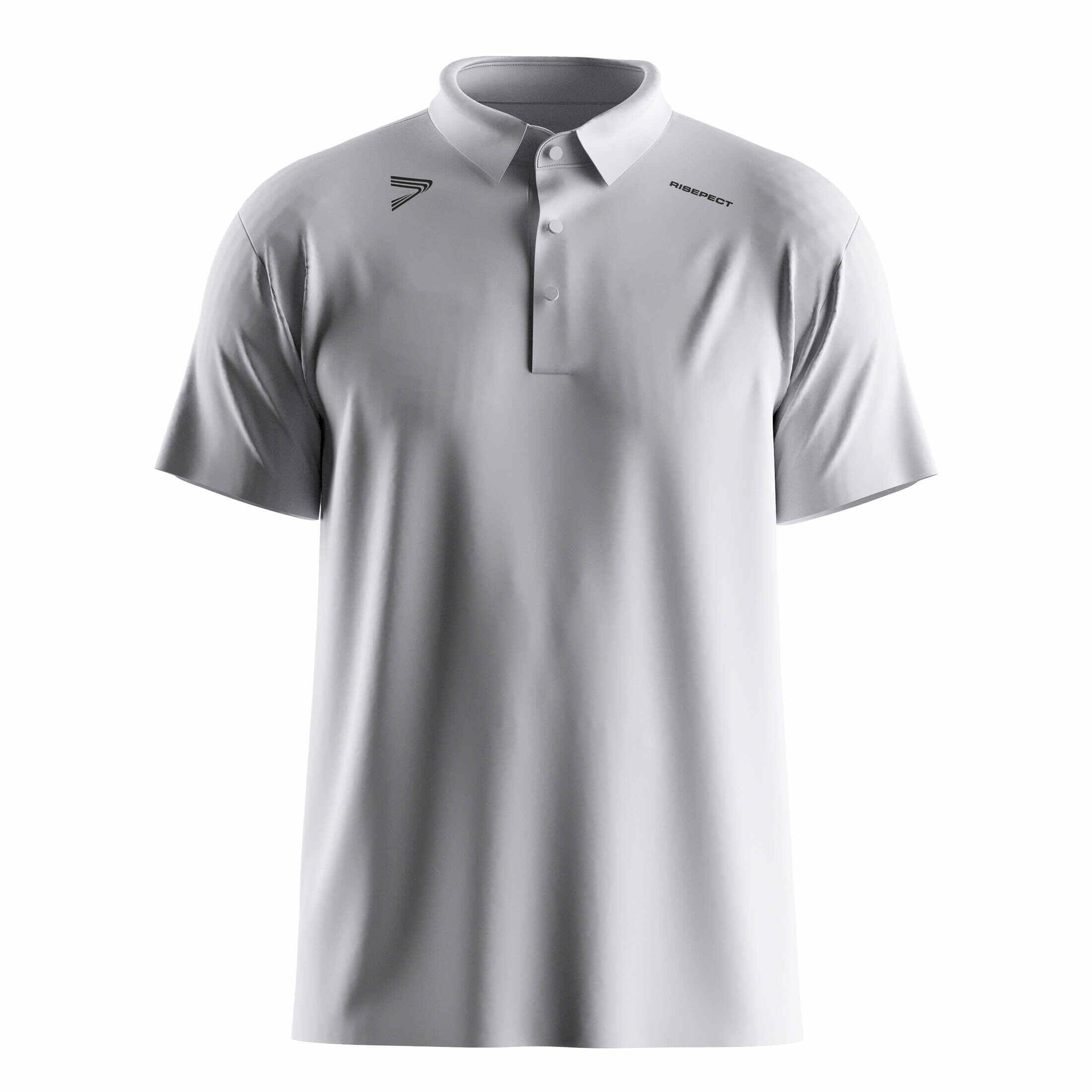
                Silver Gray Heat Glue Tech Golf Polo 3-Button Short Sleeve Bulk Orders