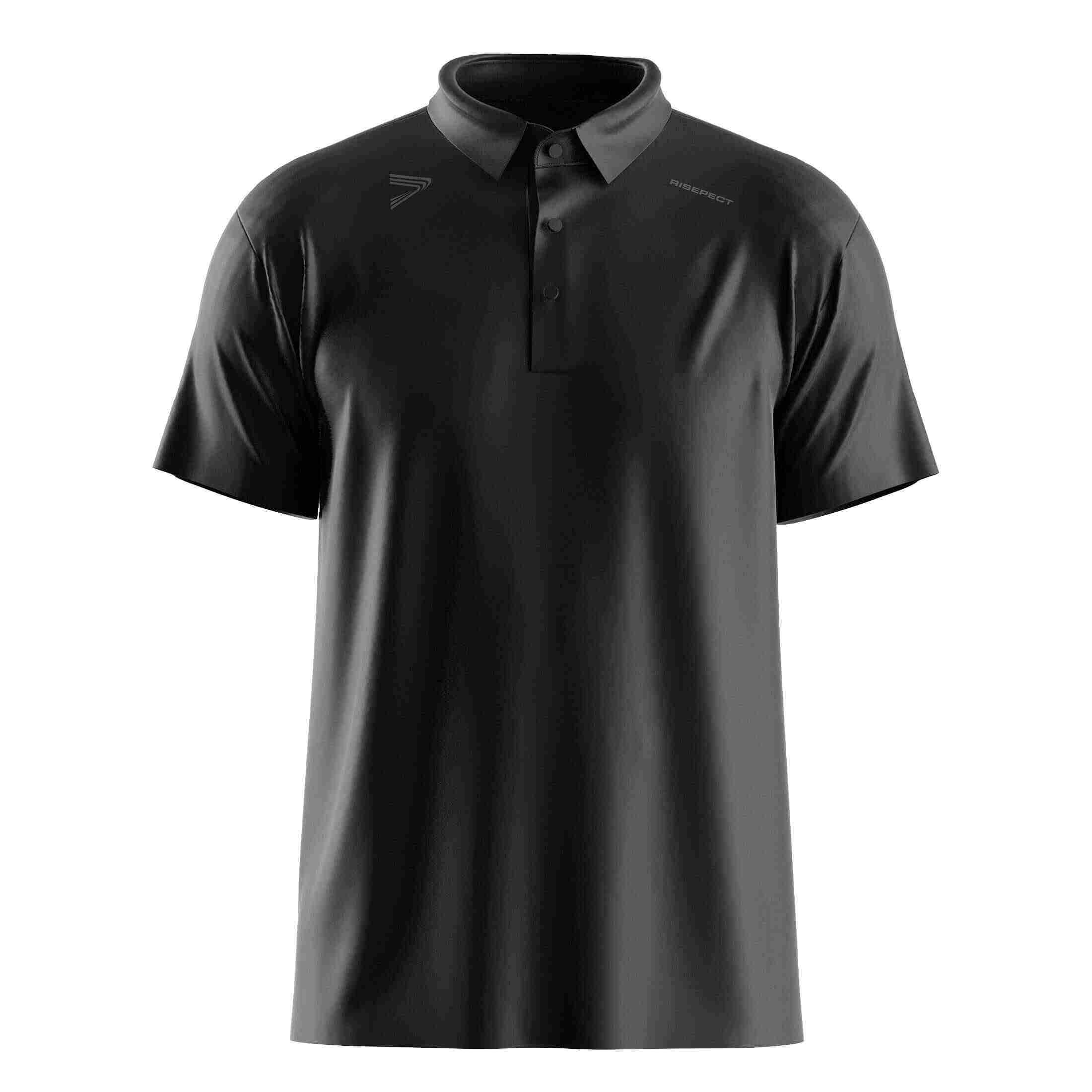 
                Black Heat-bonded Golf Polo Shirt 3-button Short Sleeve Custom Orders