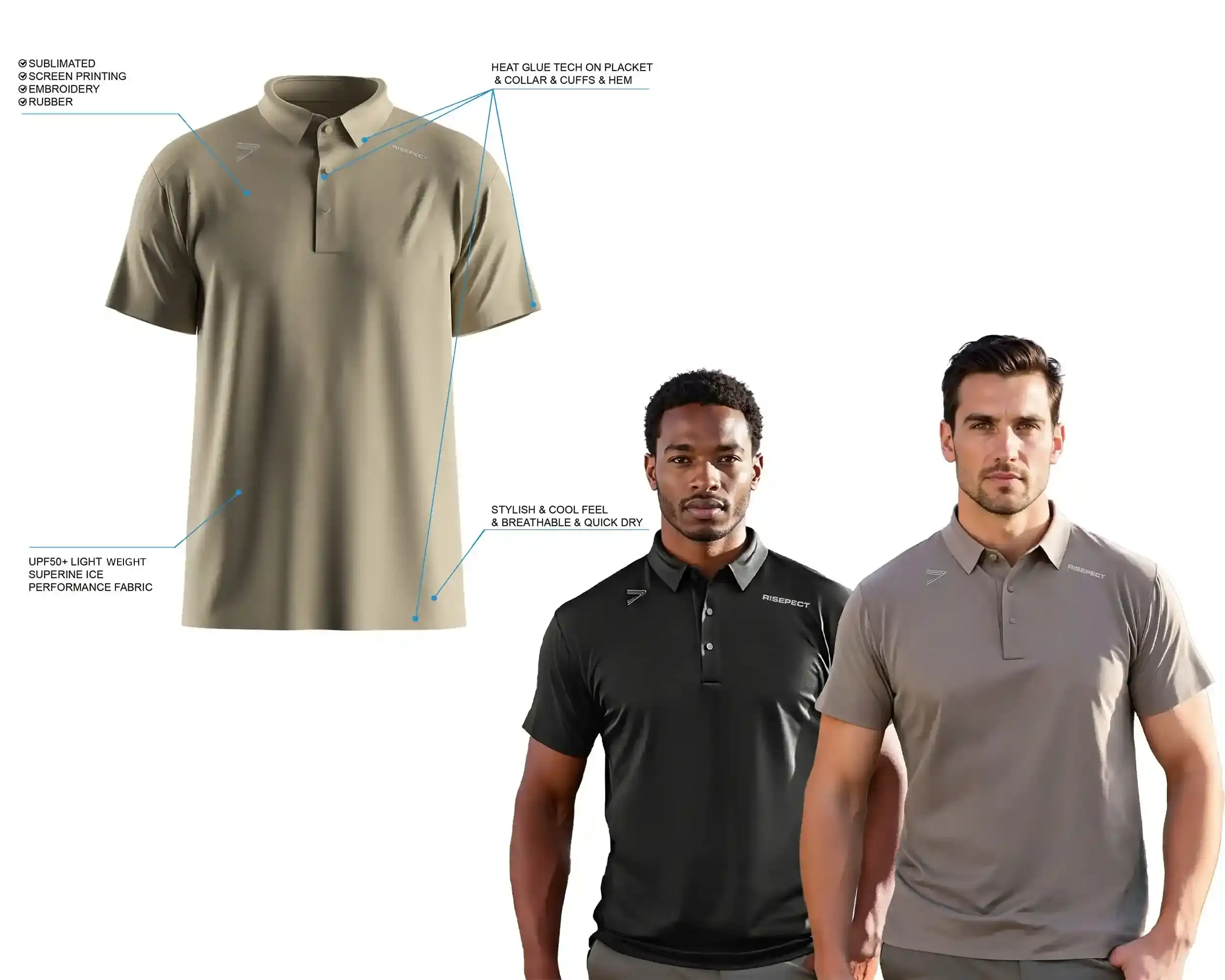 golf short sleeve set-in polo shirts' Details Feature